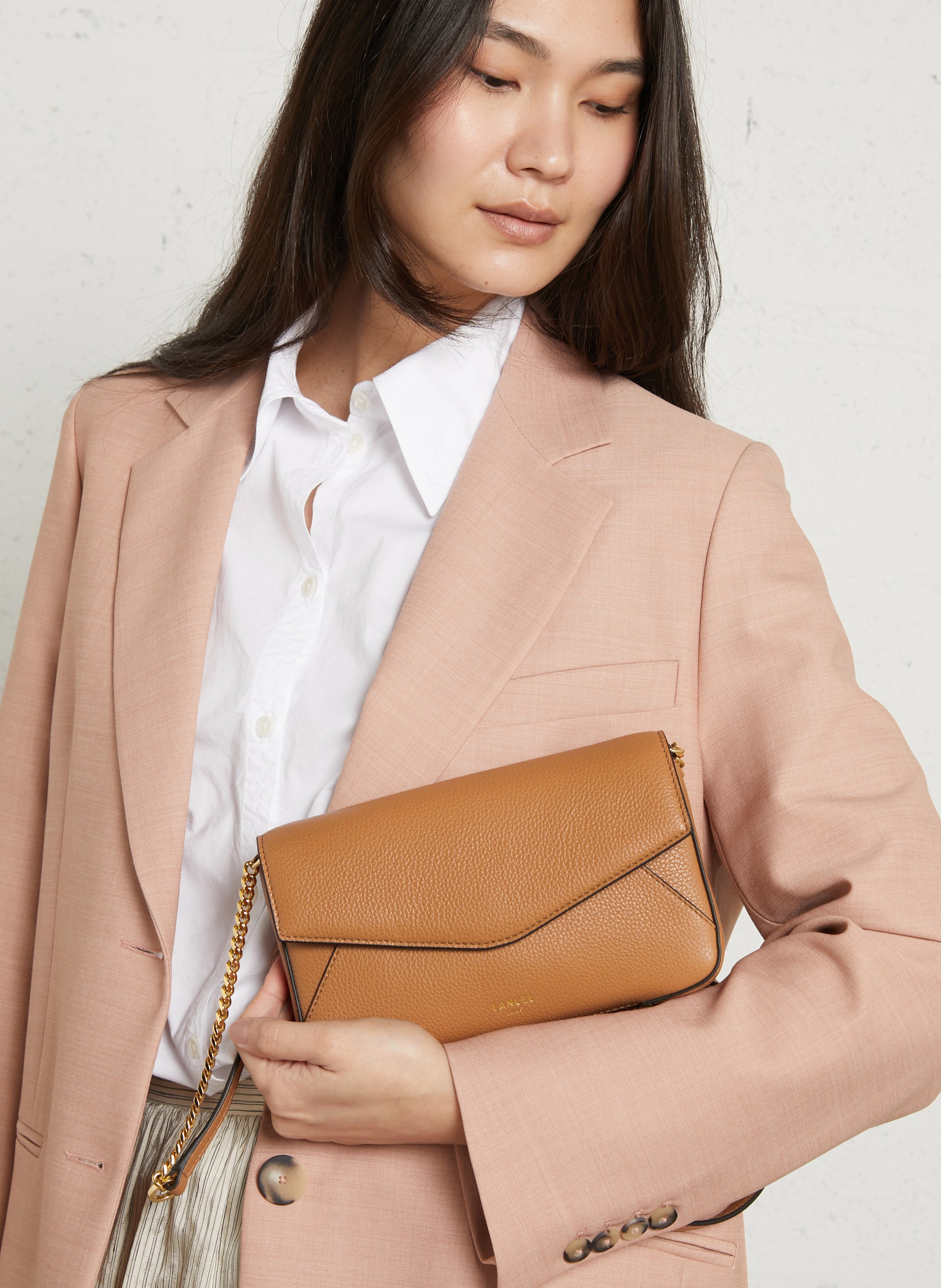 Leather bag LANCEL Beige