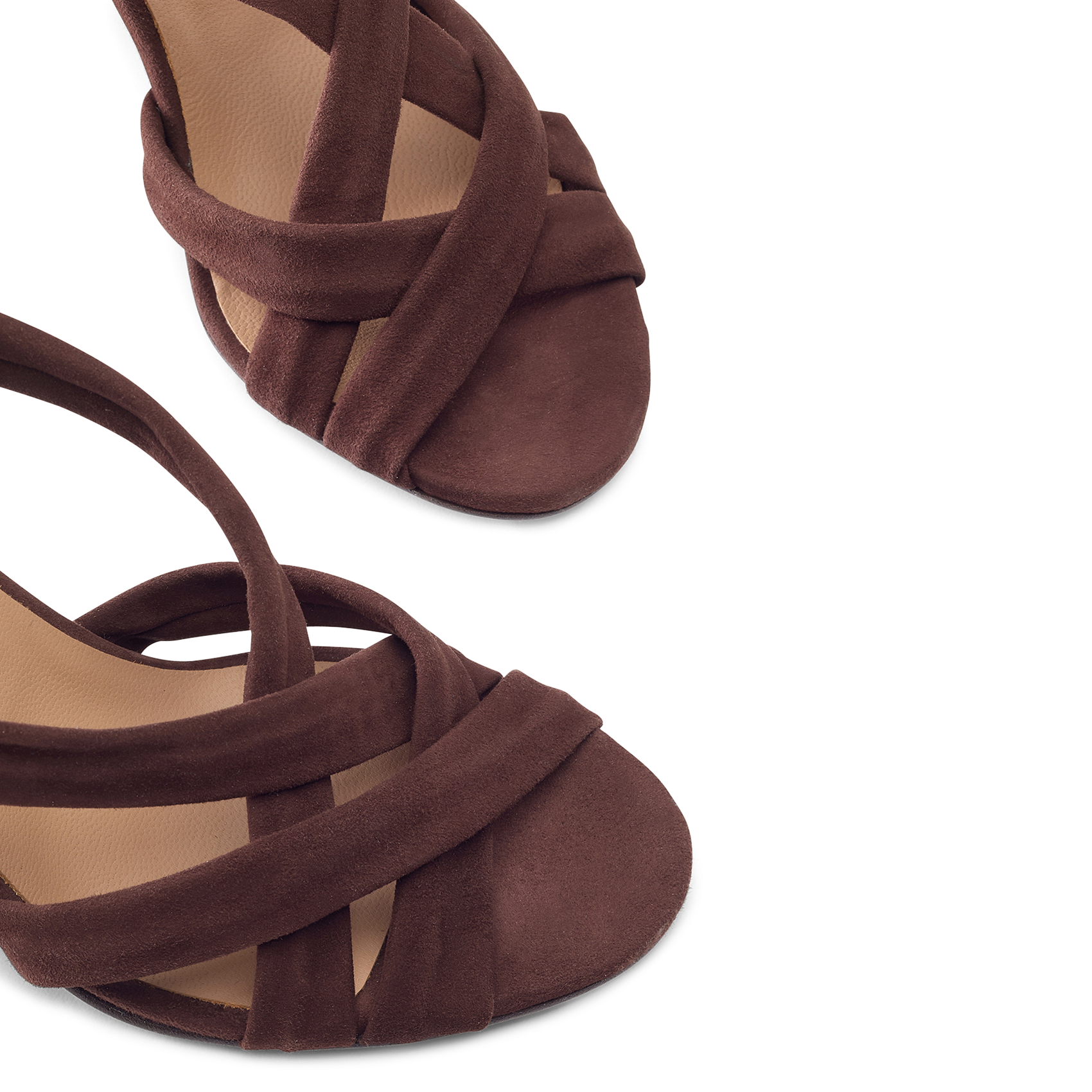 Flat leather mules COSMOPARIS Brown