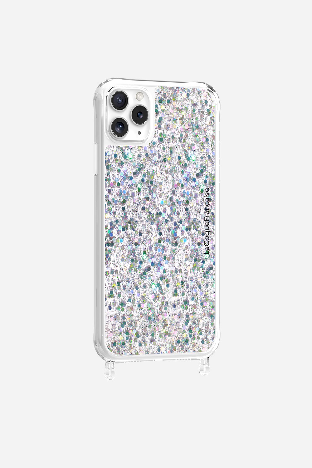 Coque de téléphone avec anneaux paillettes holographiques pour iphone 11 pro max LA COQUE FRANCAISE Argent