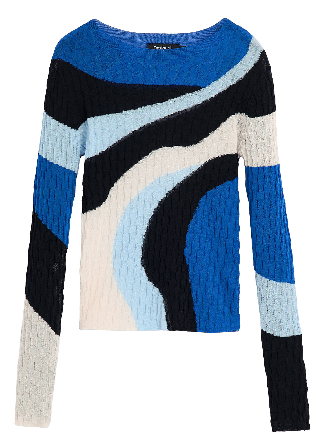 Pull col bateau ajusté imprimé DESIGUAL Vert