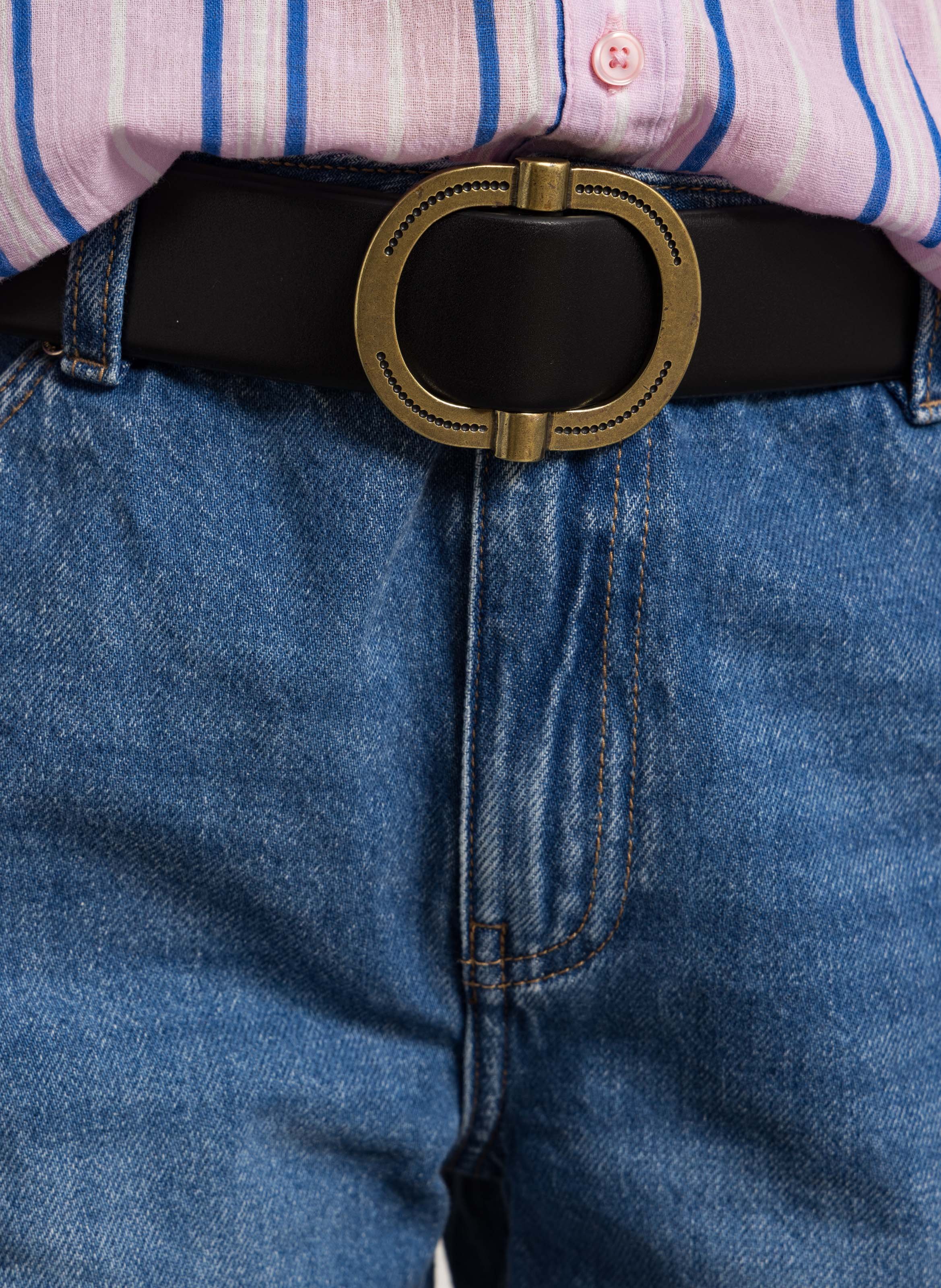 Ceinture en cuir MAISON 123 Noir