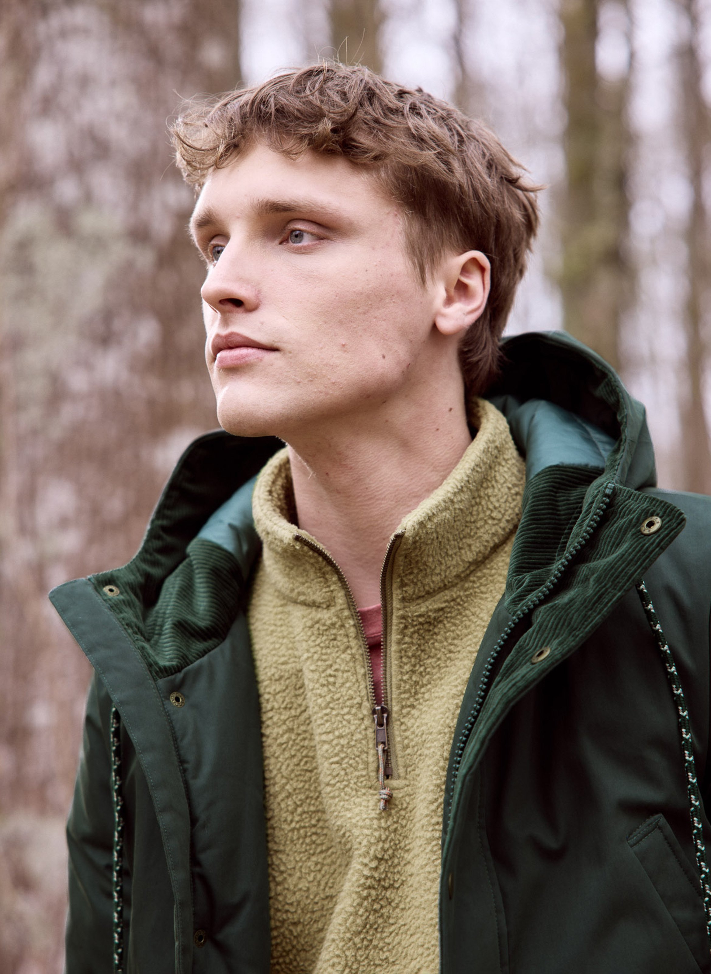Parka mi-longue à capuche en coton mélangé FAGUO Vert