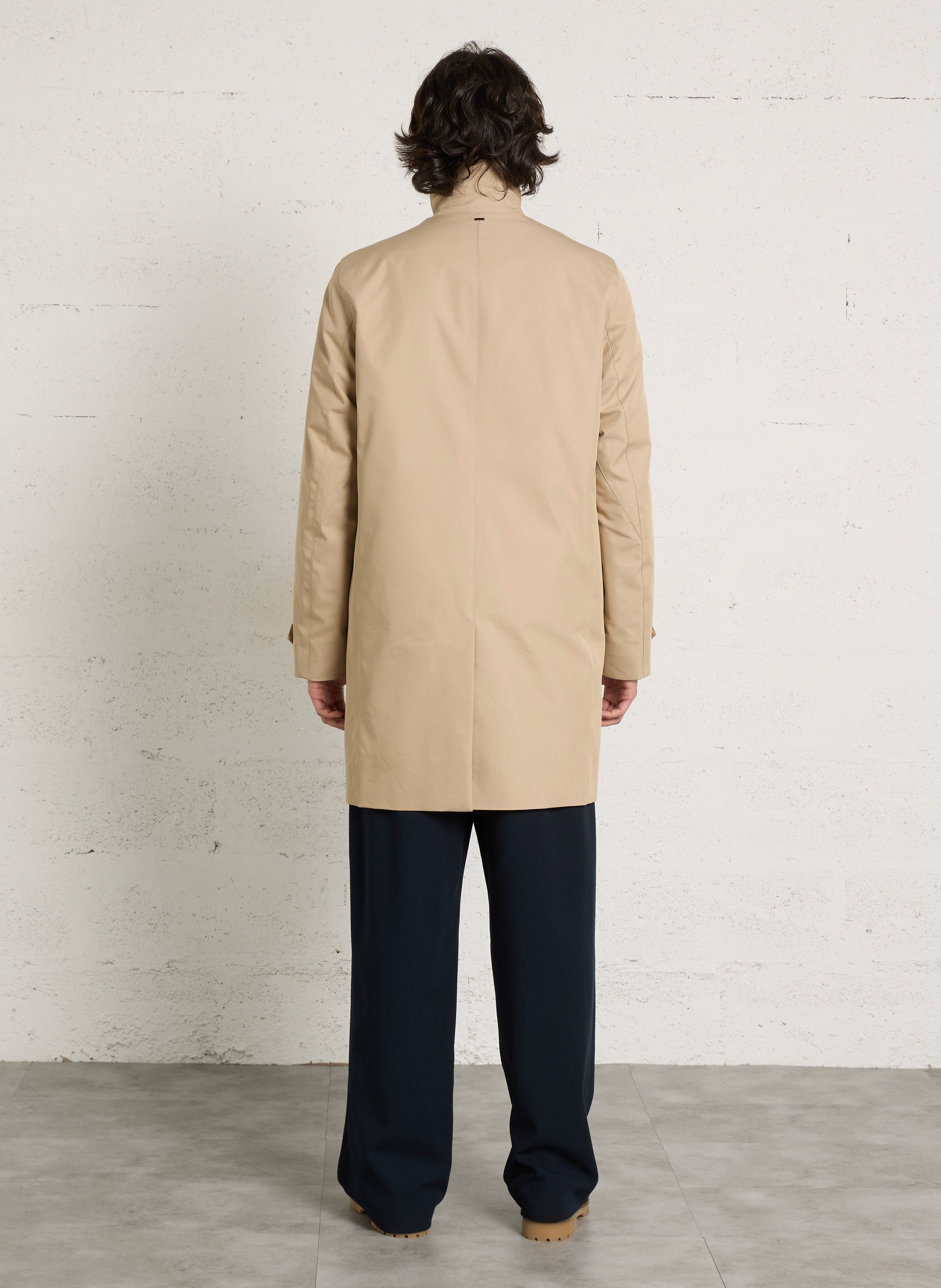 Straight cotton-blend trench coat IKKS Beige
