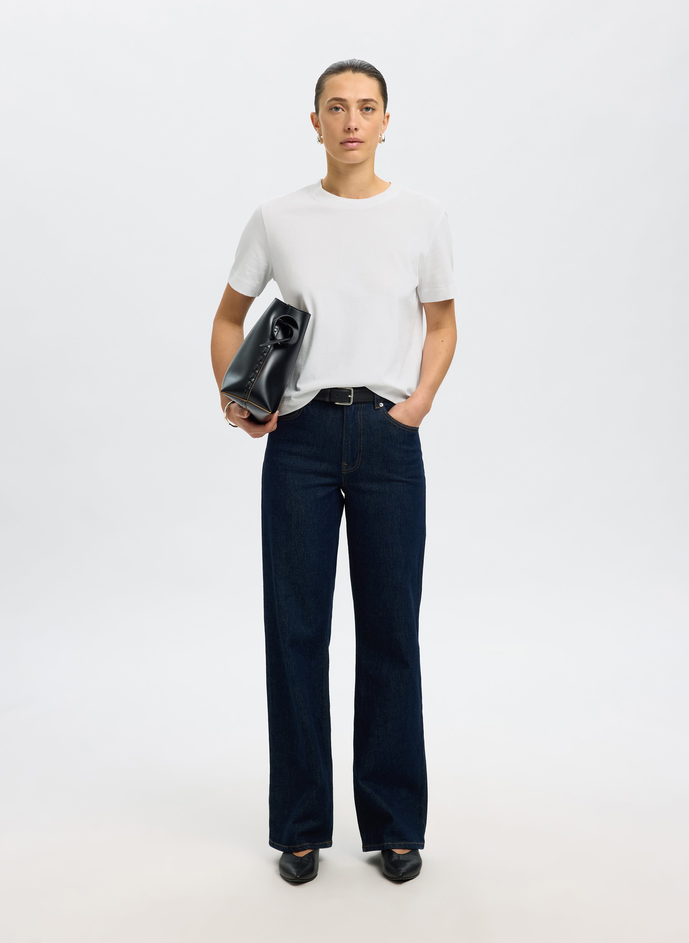 Oversized organic cotton T-shirt | White SELECTED Women