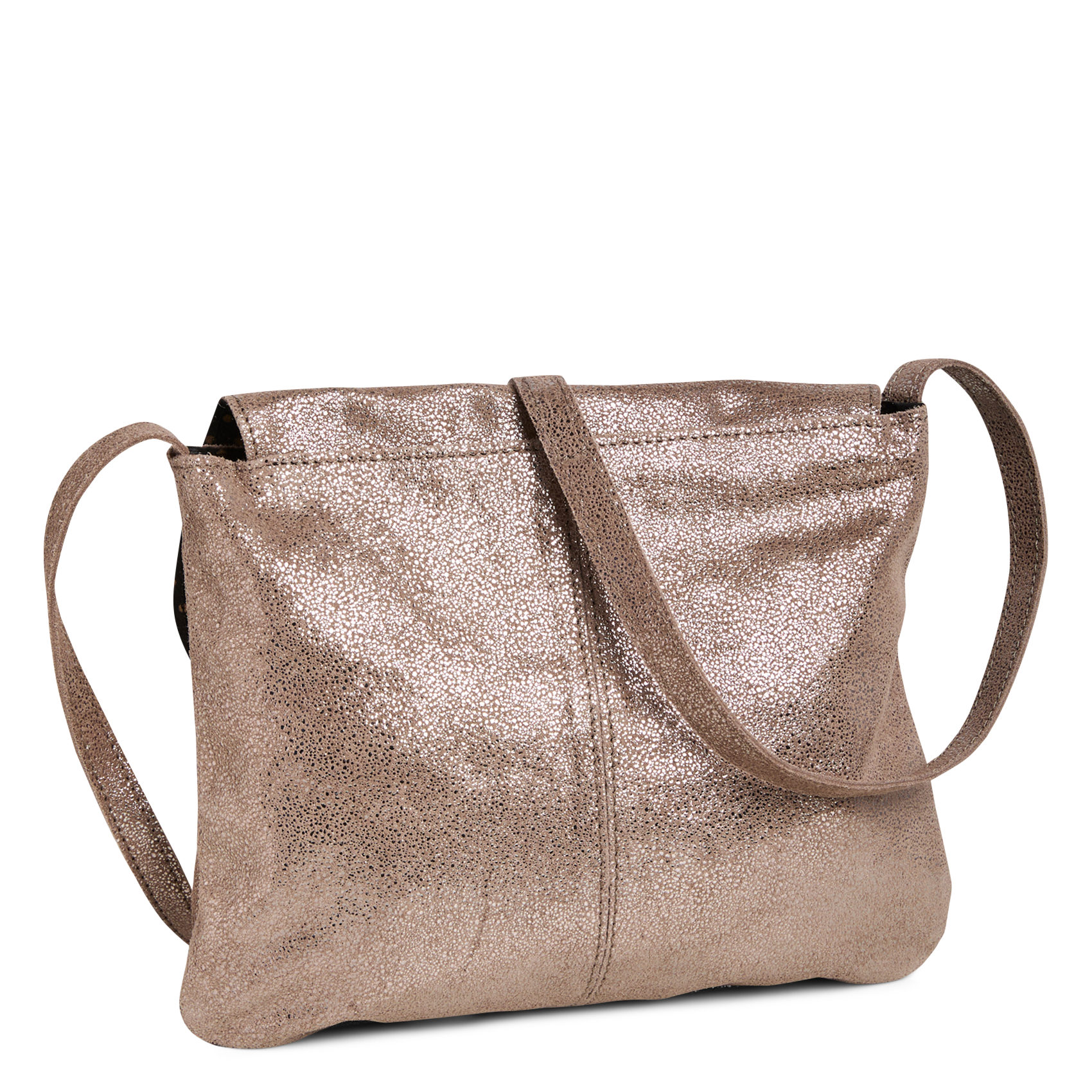 Schoudertas in glanzend leer PIECES Beige