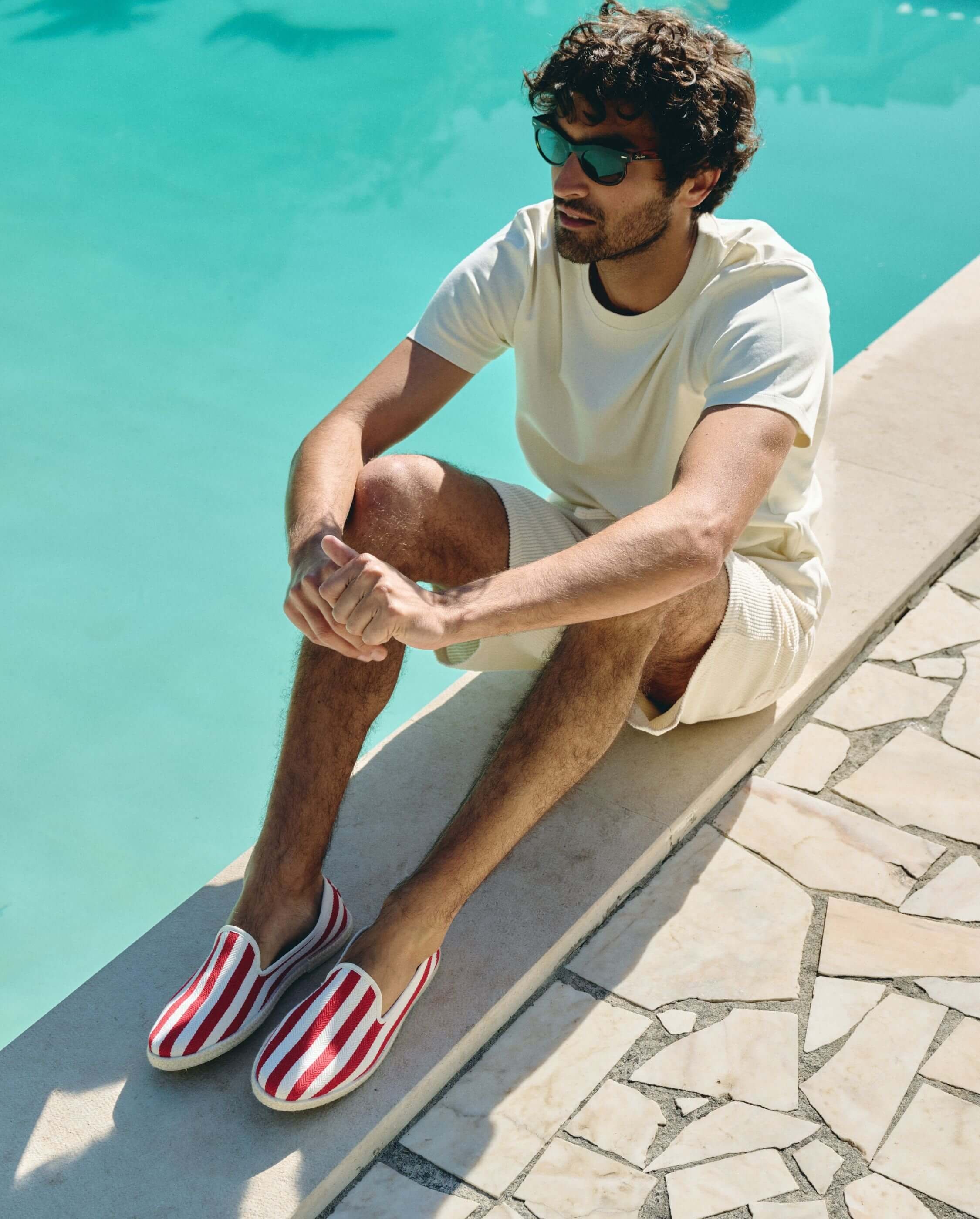Men's espadrilles CENITZ, red stripes ANGARDE Stripes