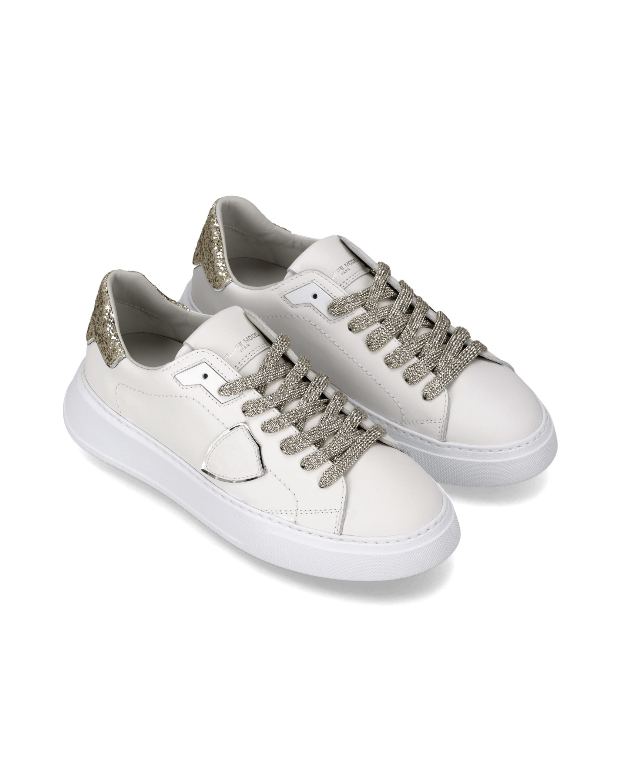 Tennis Temple Sneakers. PHILIPPE MODEL Golden