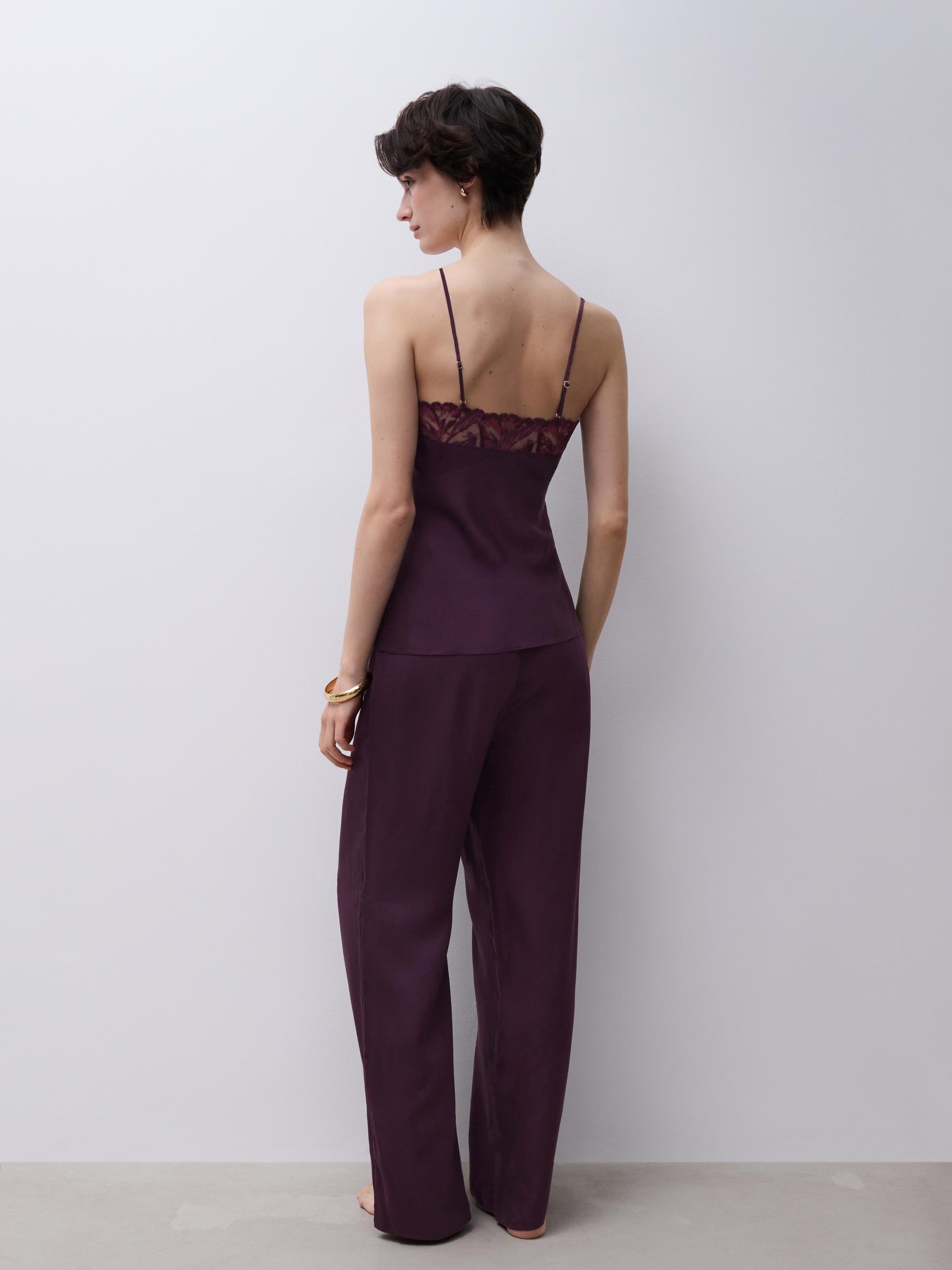 Floral embroidered camisole CHANTELLE Purple