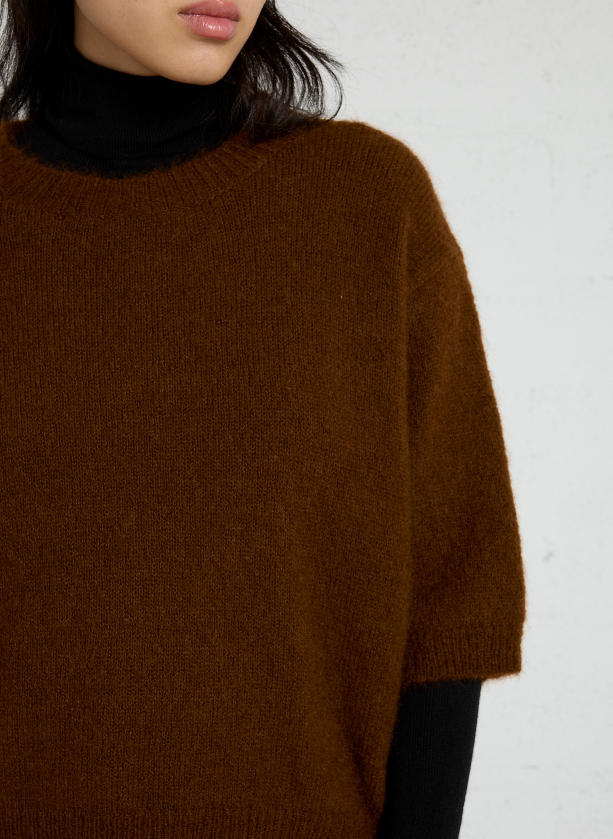 Oversized wool-blend sweater POMANDERE Brown
