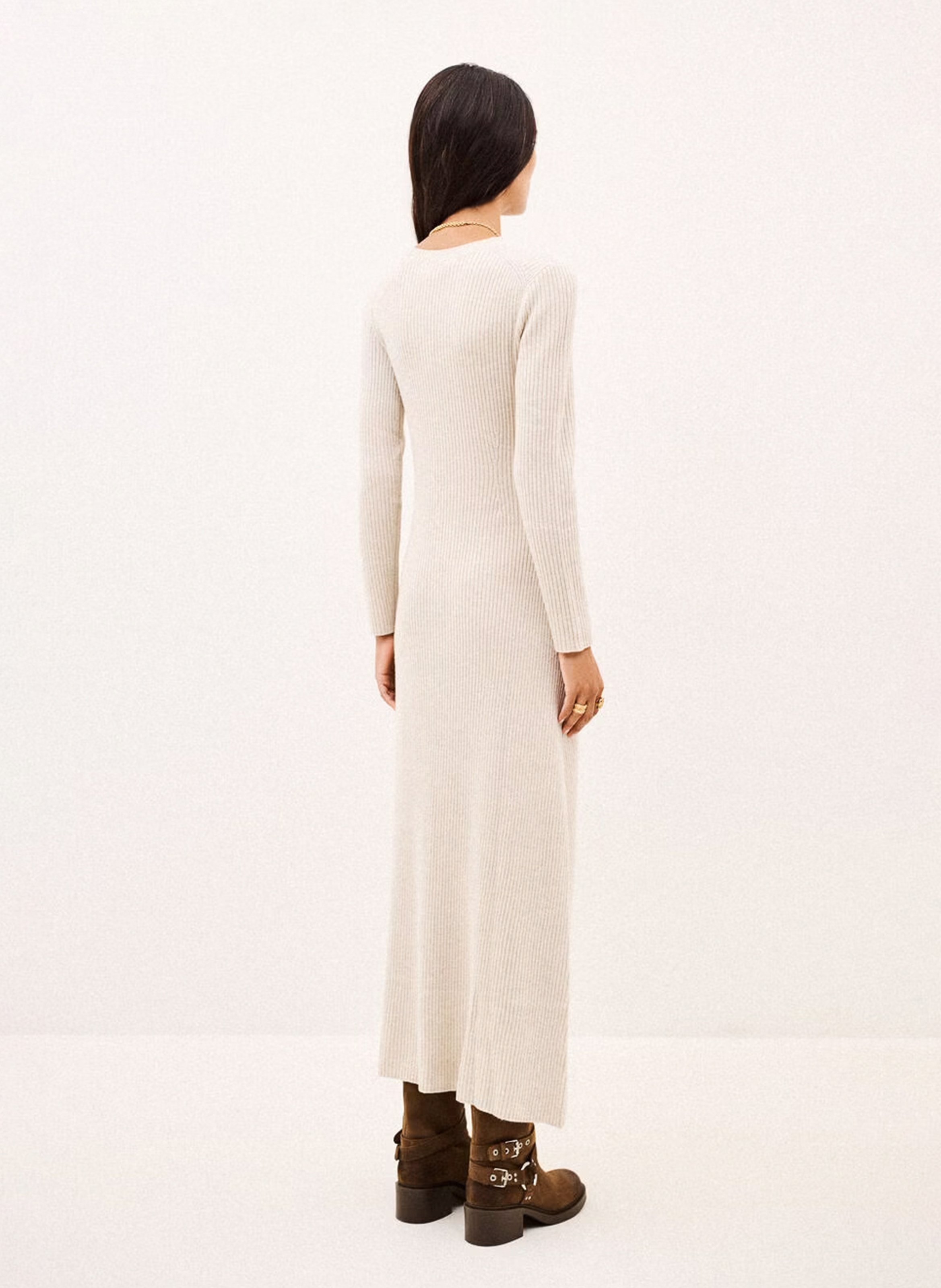 Robe longue cintrée en laine mélangée | Beige BA&SH Femme
