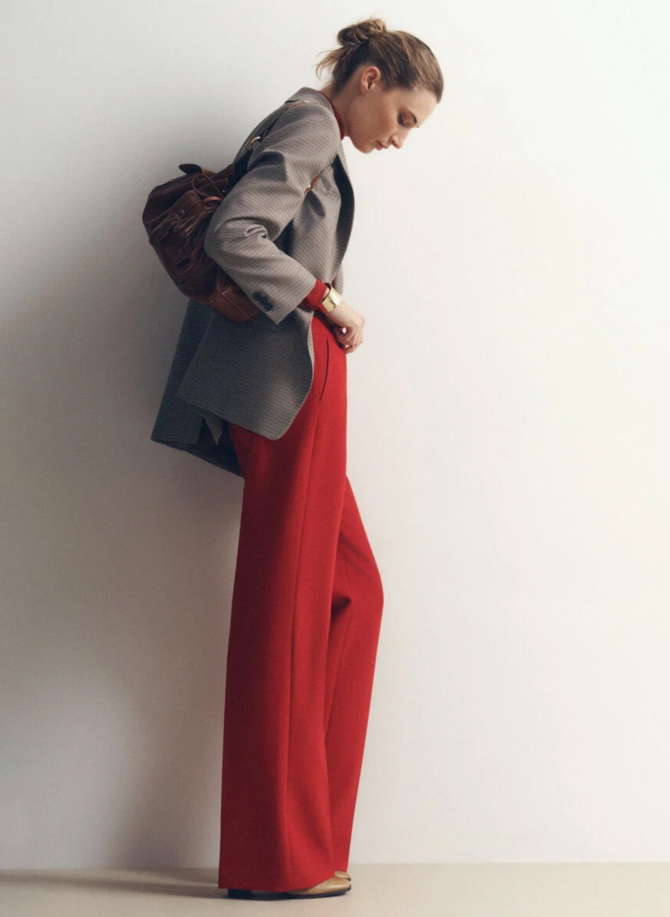 Plain straight trousers CAROLL Red