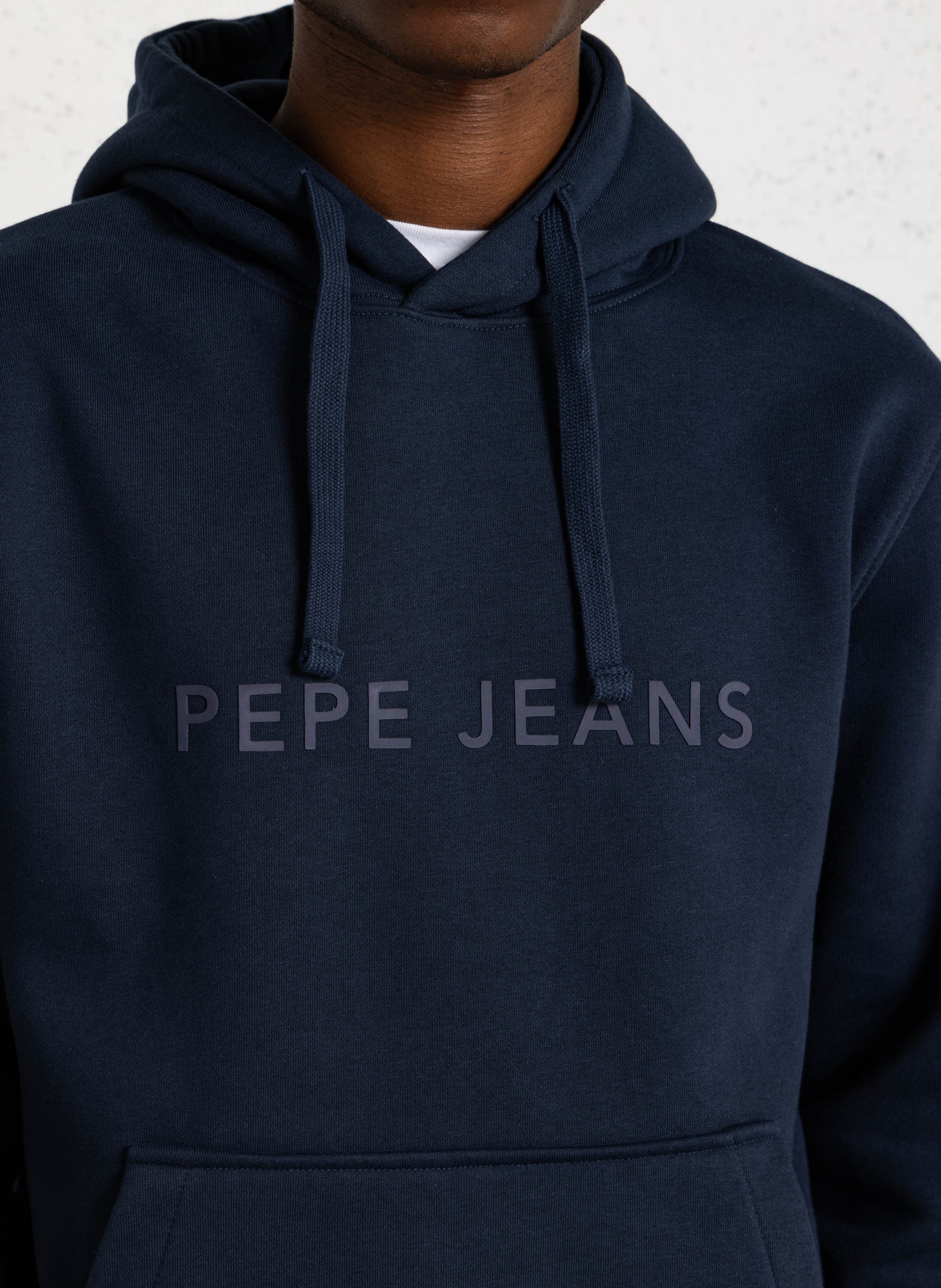 Effen hoodie met geborduurd logo PEPE JEANS Blauw