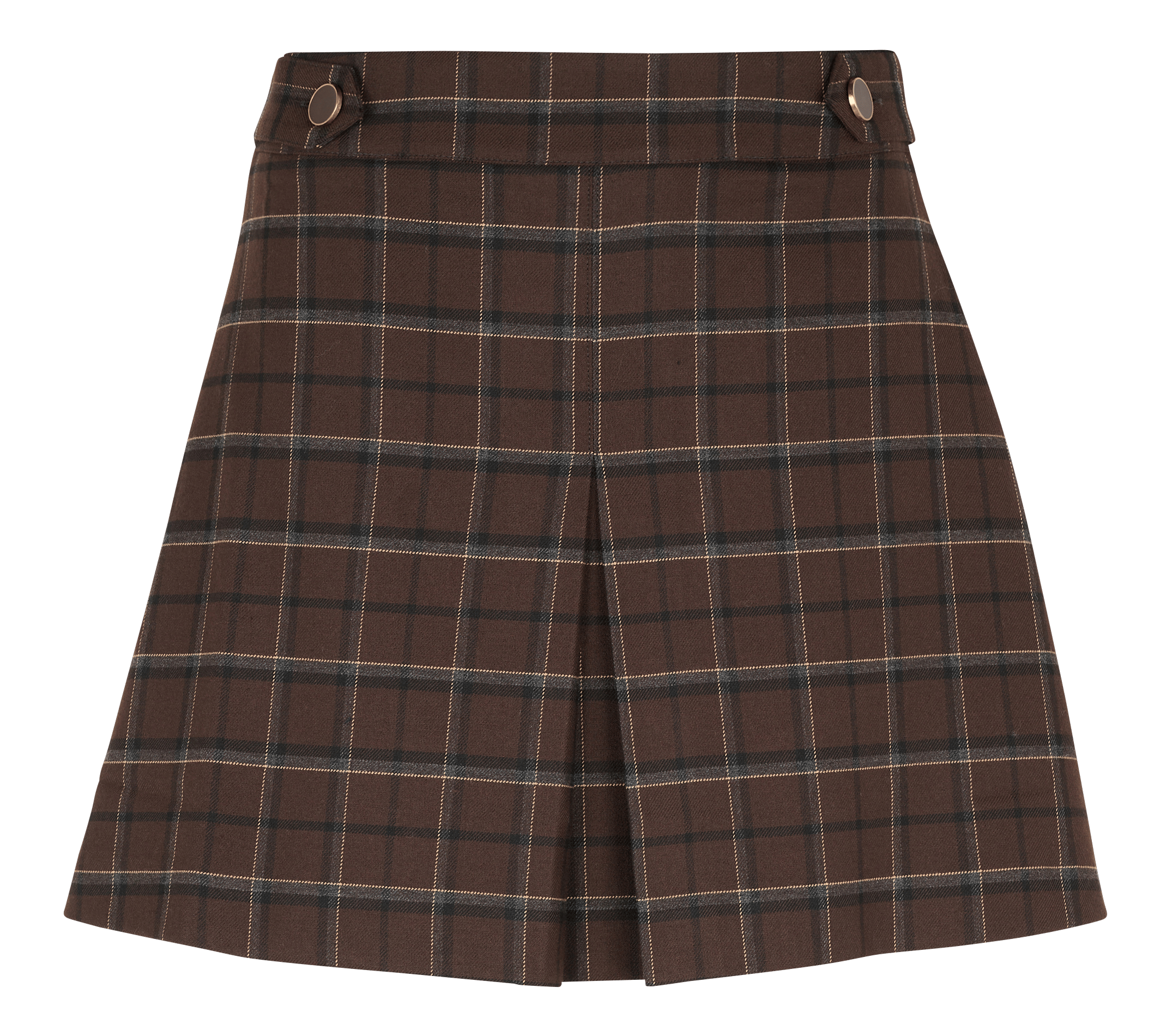 Short straight checked skirt PETITE MENDIGOTE Brown
