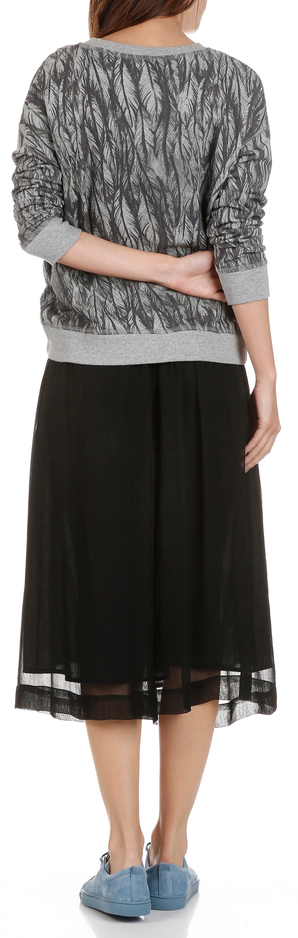 Crepe midi skirt SWILDENS Black