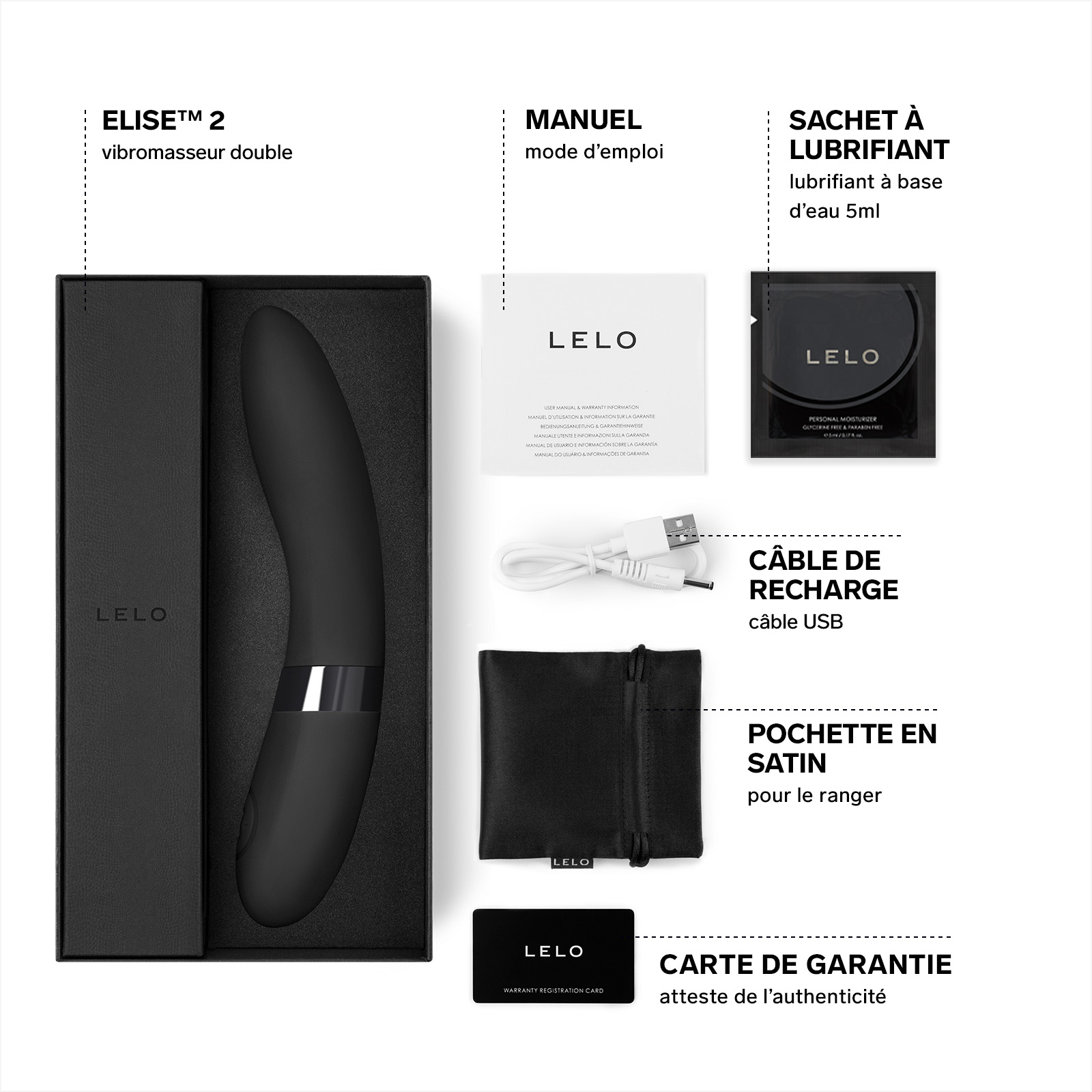 Vibromasseur femme point g LELO Noir