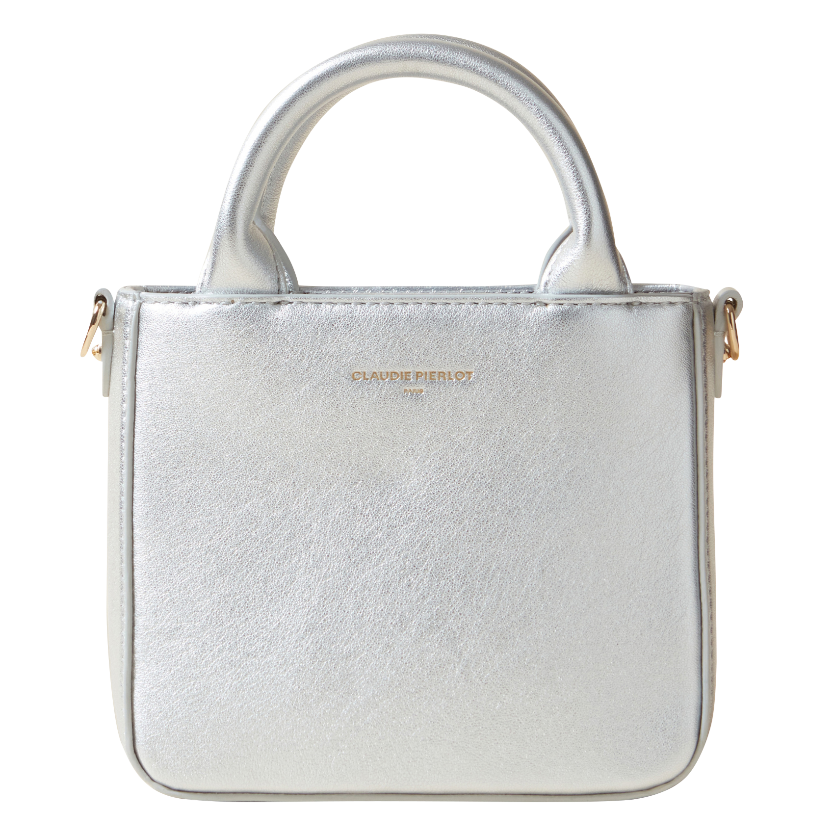 Effen, leren handtas CLAUDIE PIERLOT Zilver