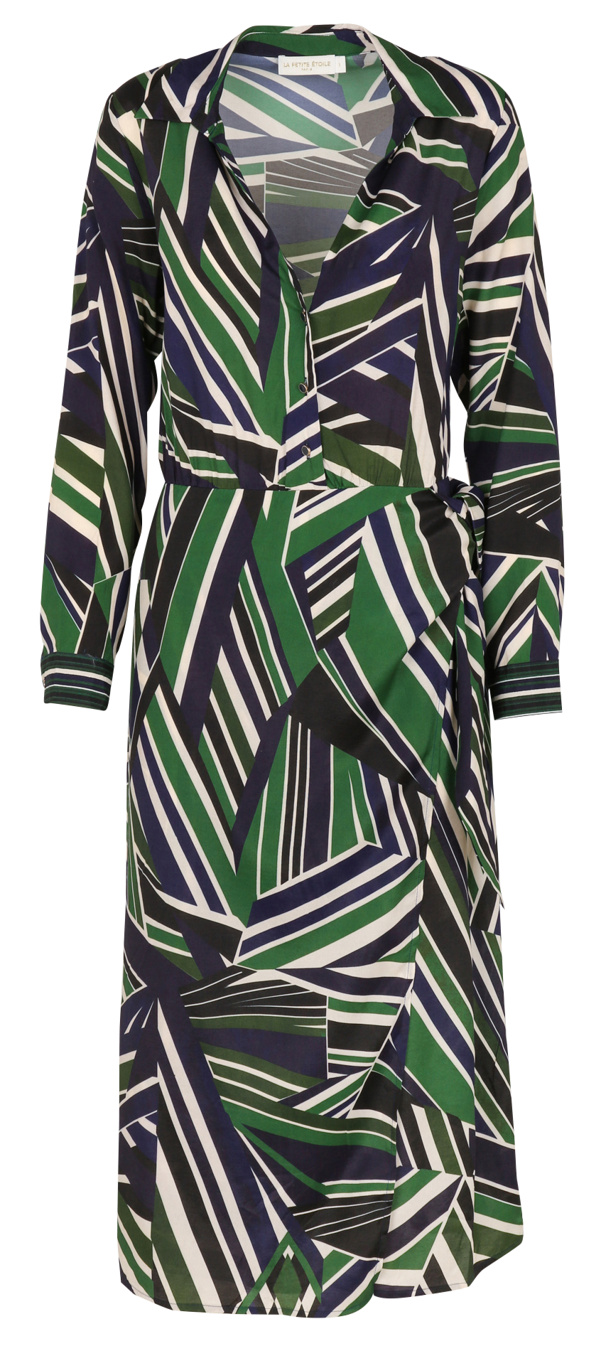 Lange jurk met overhemdkraagje en print LA PETITE ETOILE Veelkleurig