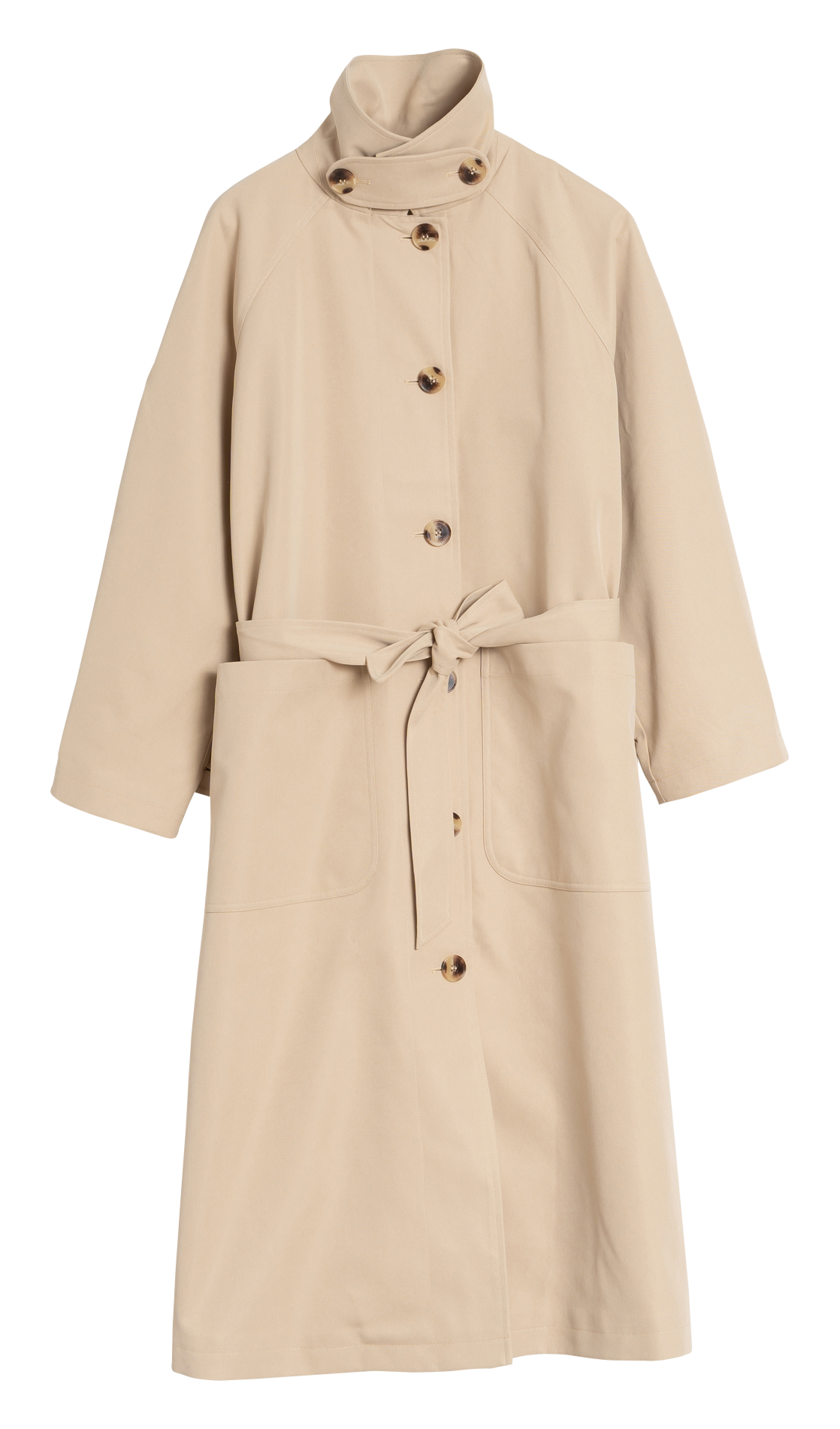 Long high-neck trench coat INDI & COLD Beige