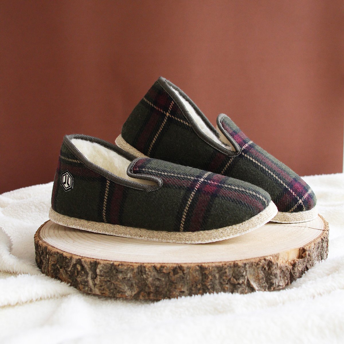 Fabric Charentaise slippers JULES & JENN Green