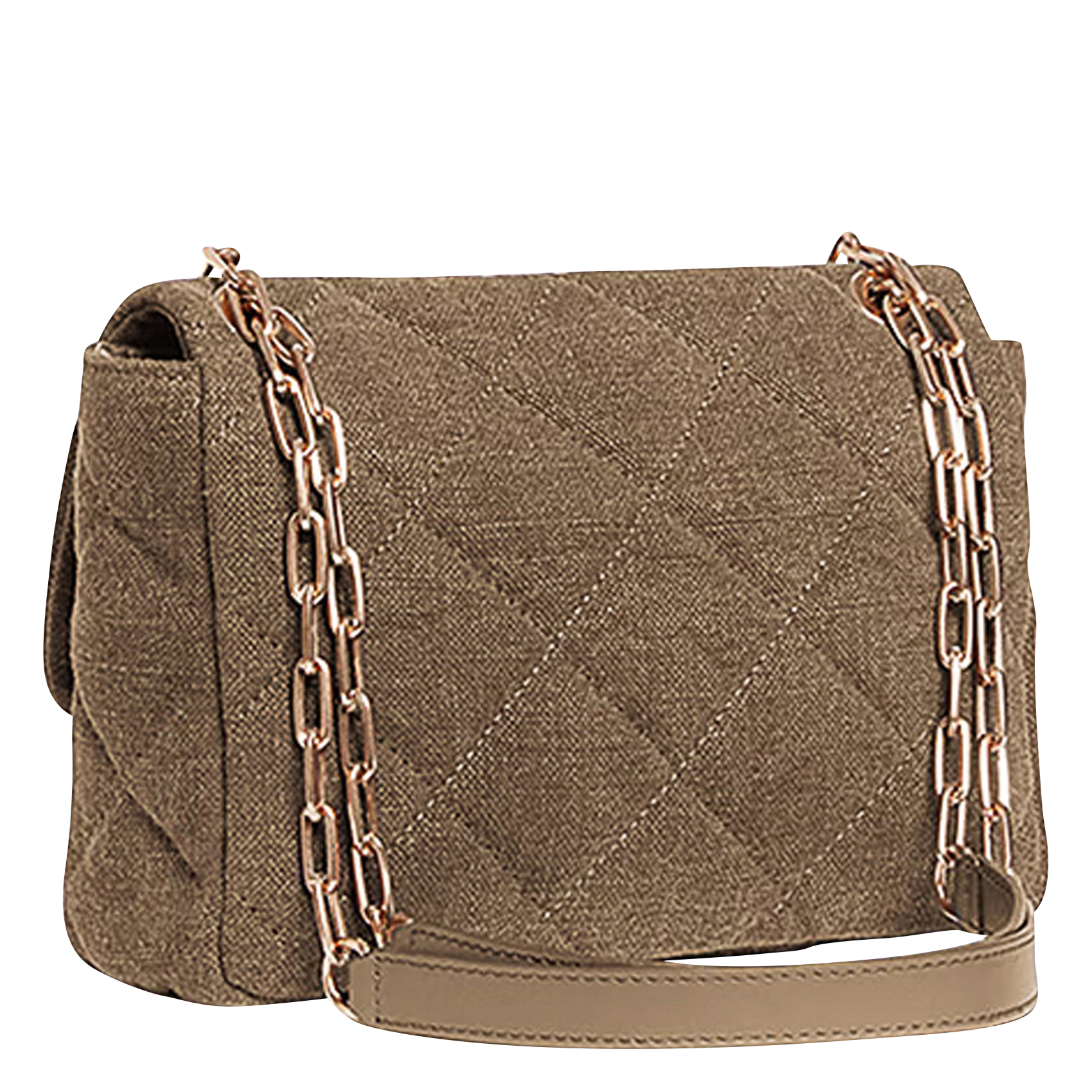 Umhängetasche aus Leinen VANESSA BRUNO Grun