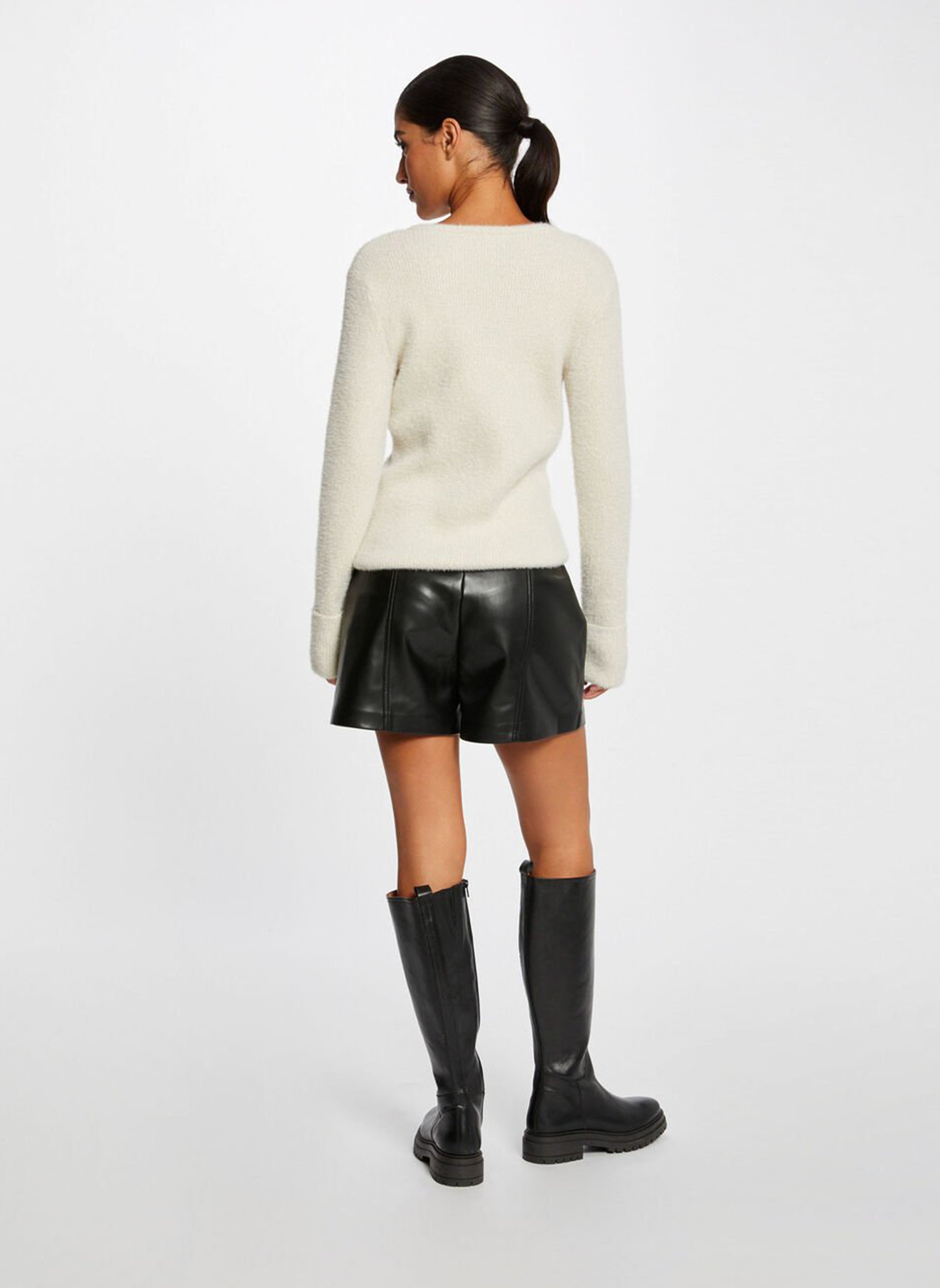 Trui met V-hals MORGAN Beige