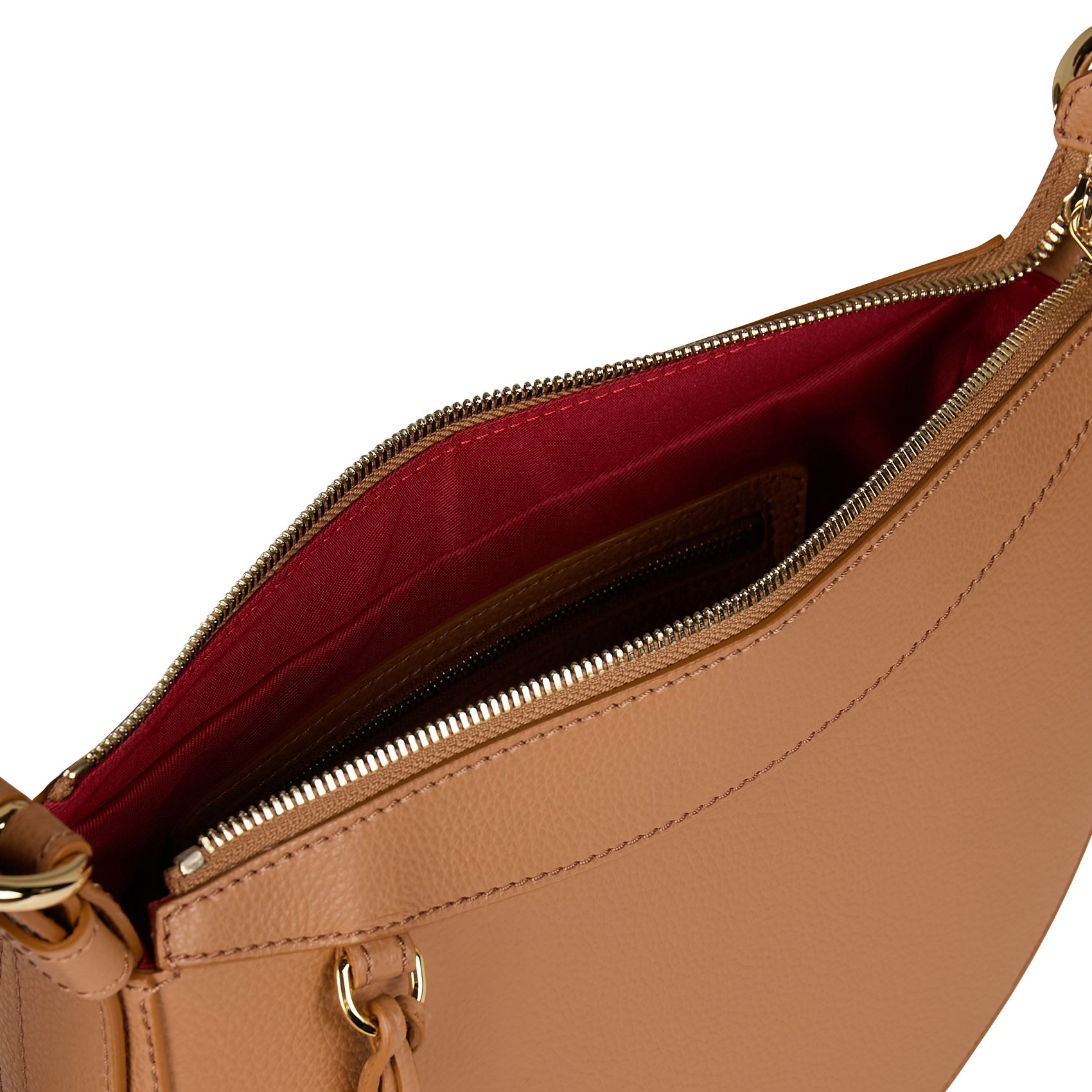 Sac demie lune en cuir  LANCEL Beige
