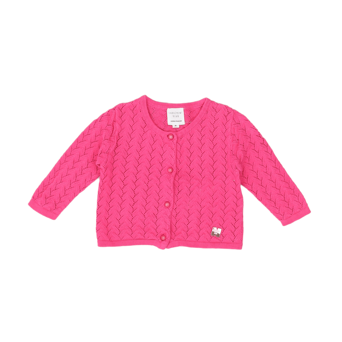Pink Baby Cardigan - 3 months CARREMENT BEAU - Seconde Main Pink