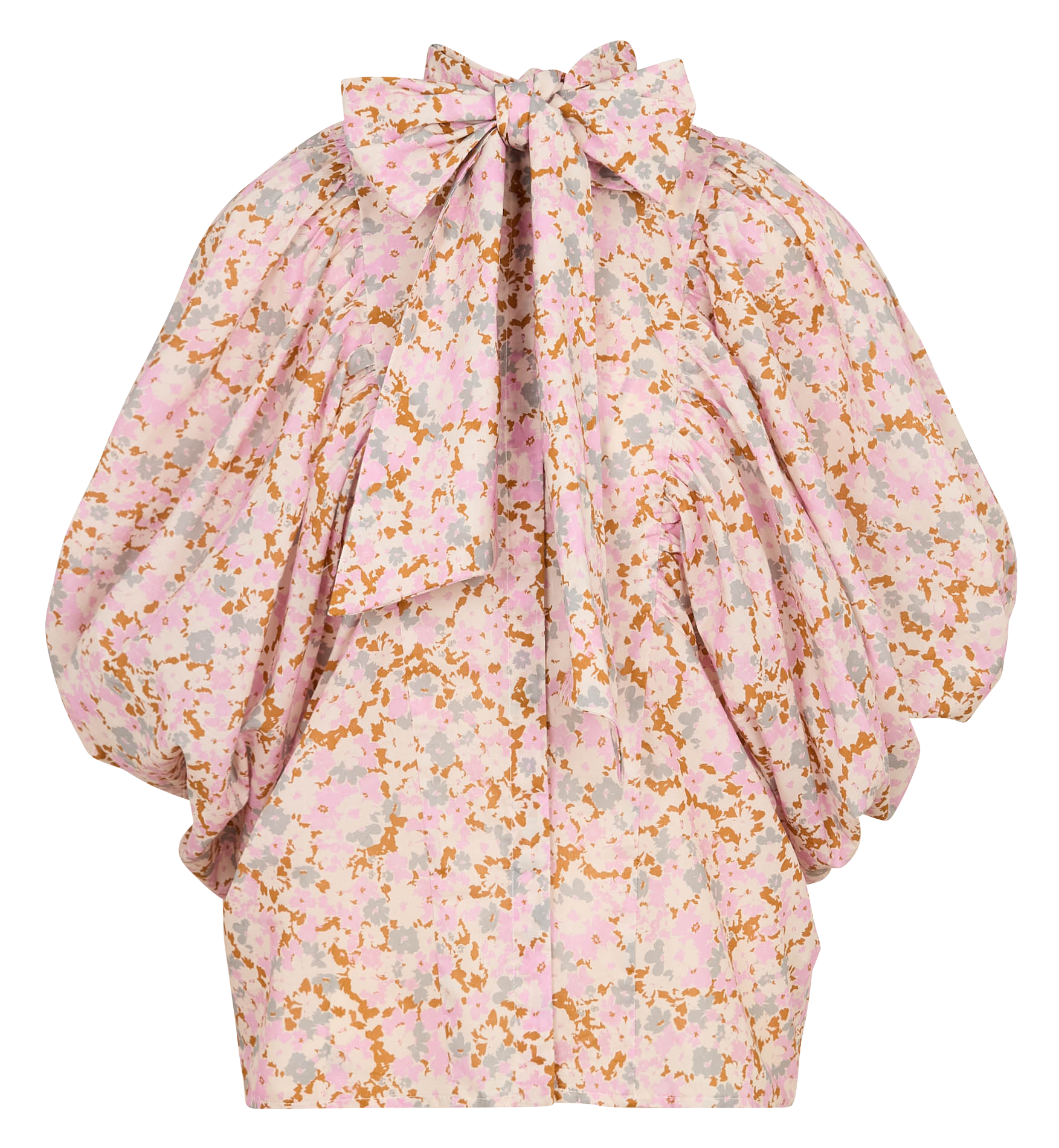 Blouse ample col montant en coton THE LABEL EDITION Rose