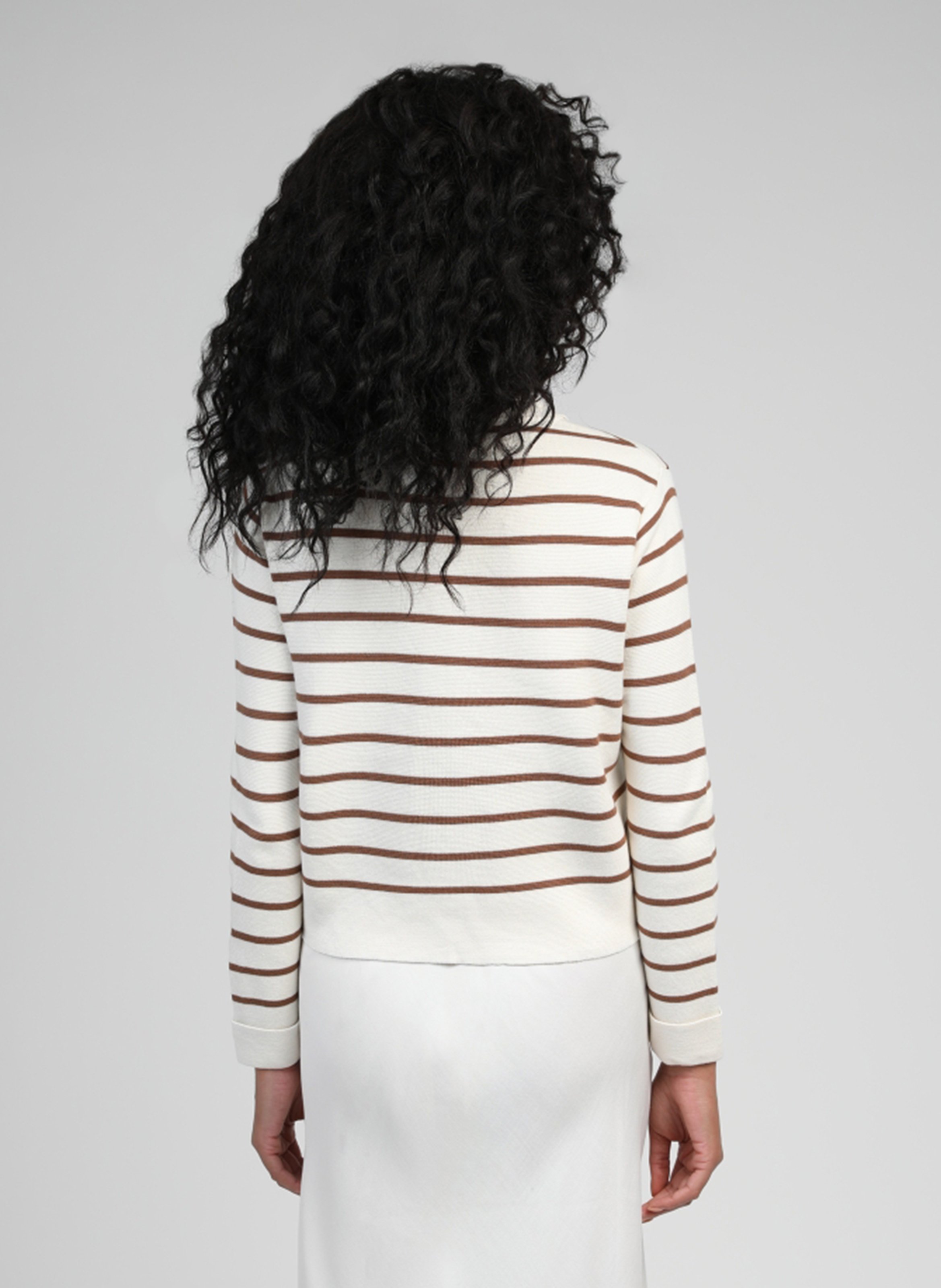 Buttoned striped cardigan AN'GE Brown