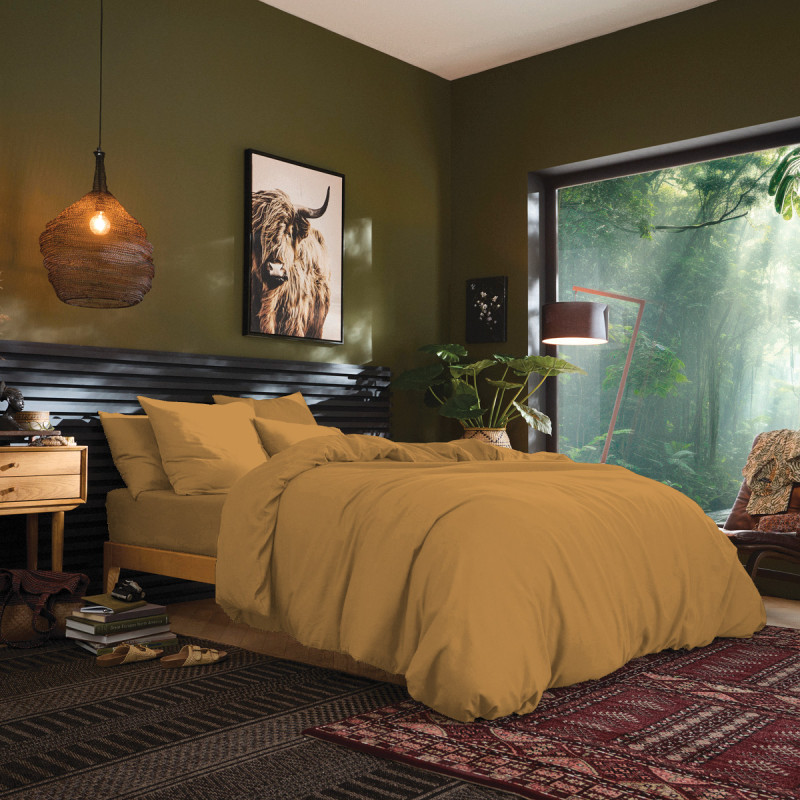260 x 240 cm "premium" duvet cover for king size bed COTON PUR Yellow