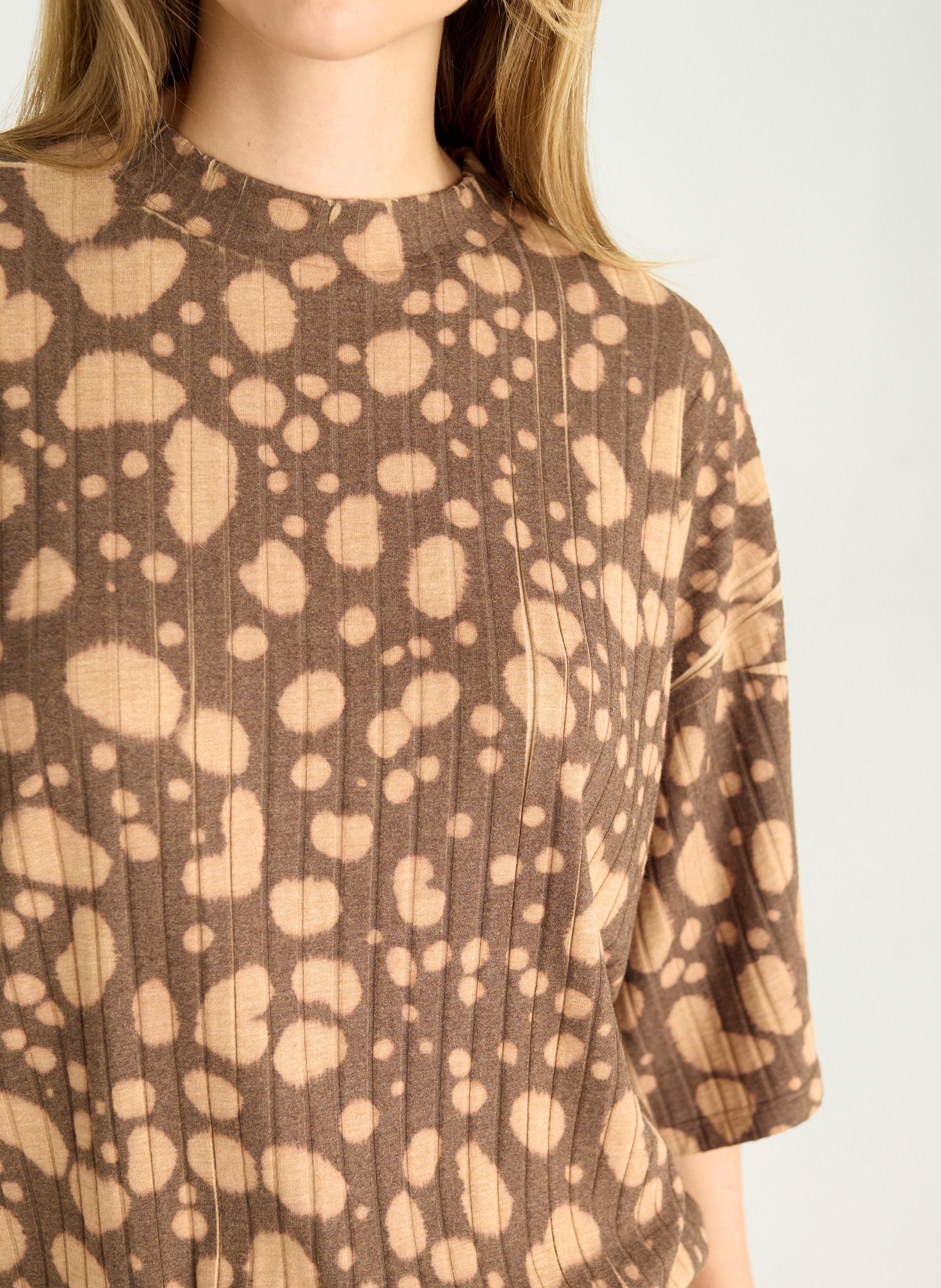 Oversized T-shirt with print COTELAC Brown