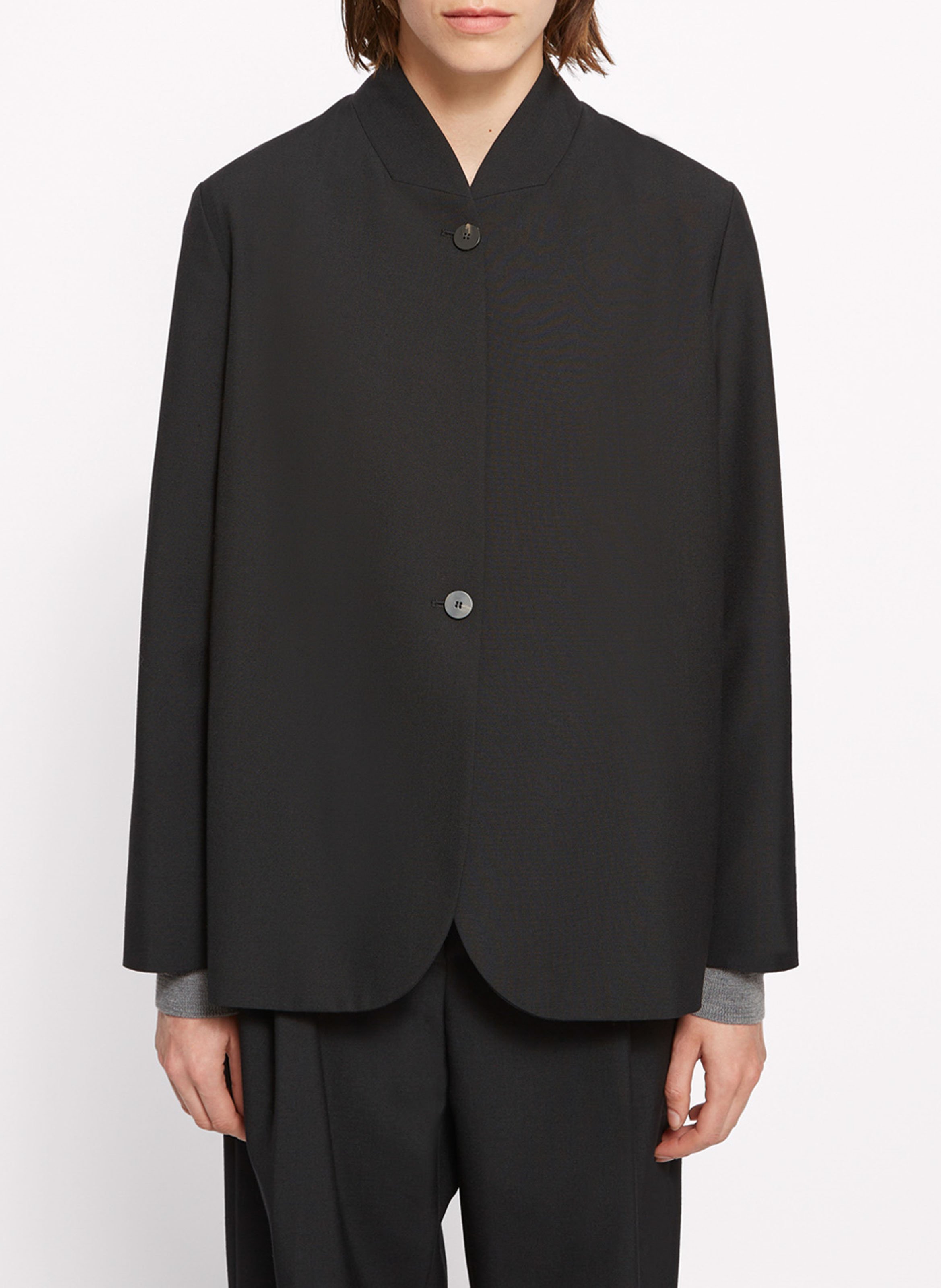 Blouson ample uni à boutons ROSEANNA Noir