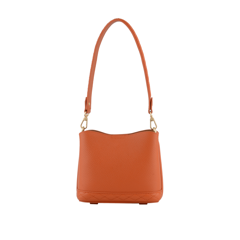 Satchel - cowhide leather POURCHET Orange
