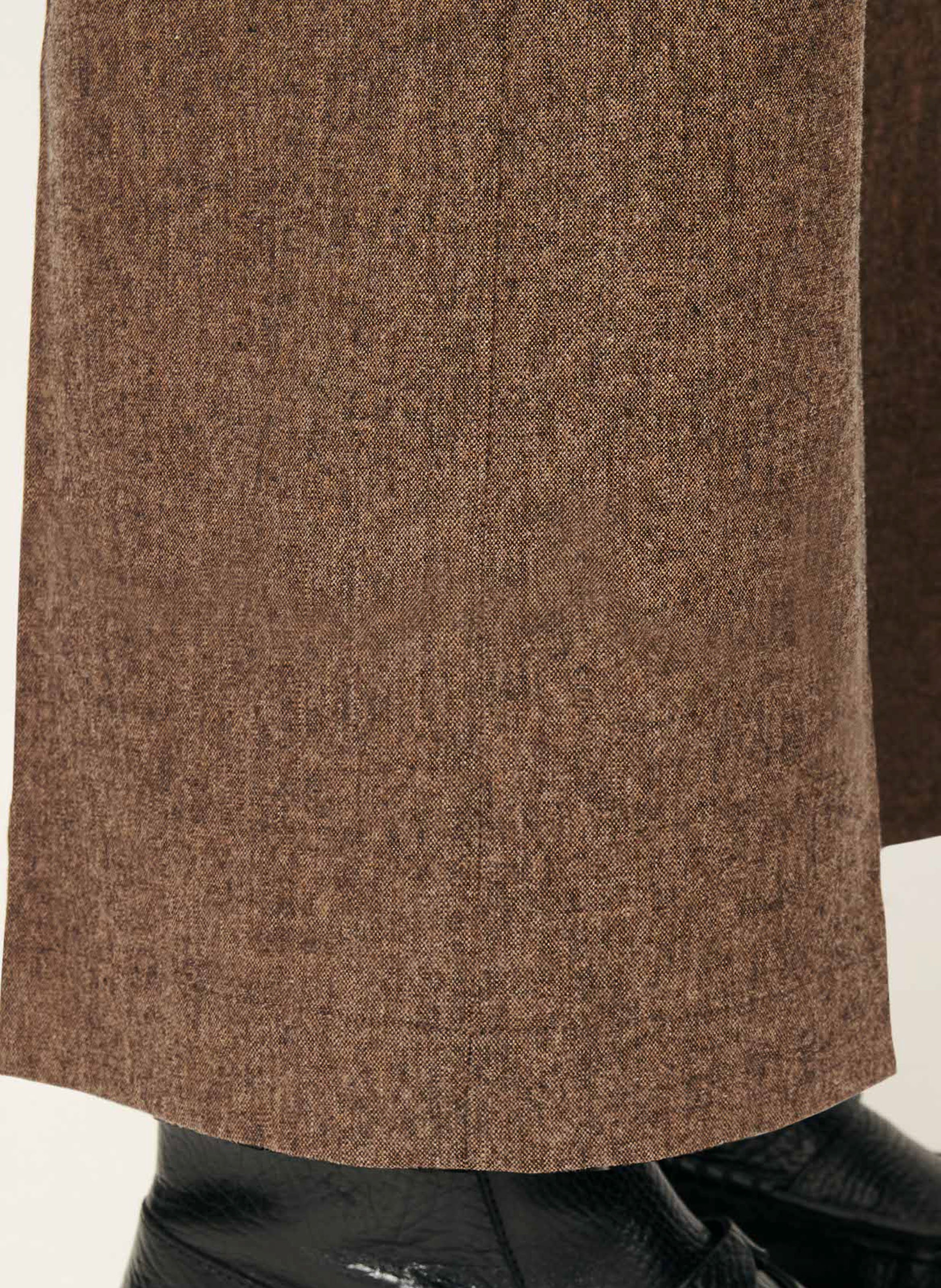 Pantalon large en laine mélangée SESSUN Marron