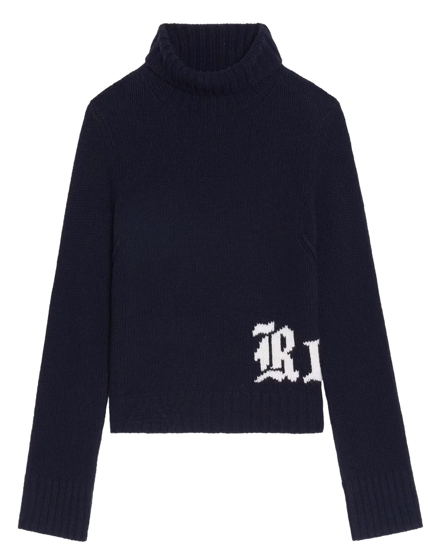 Solid high-neck sweater with wool lettering ZADIG&VOLTAIRE Blue