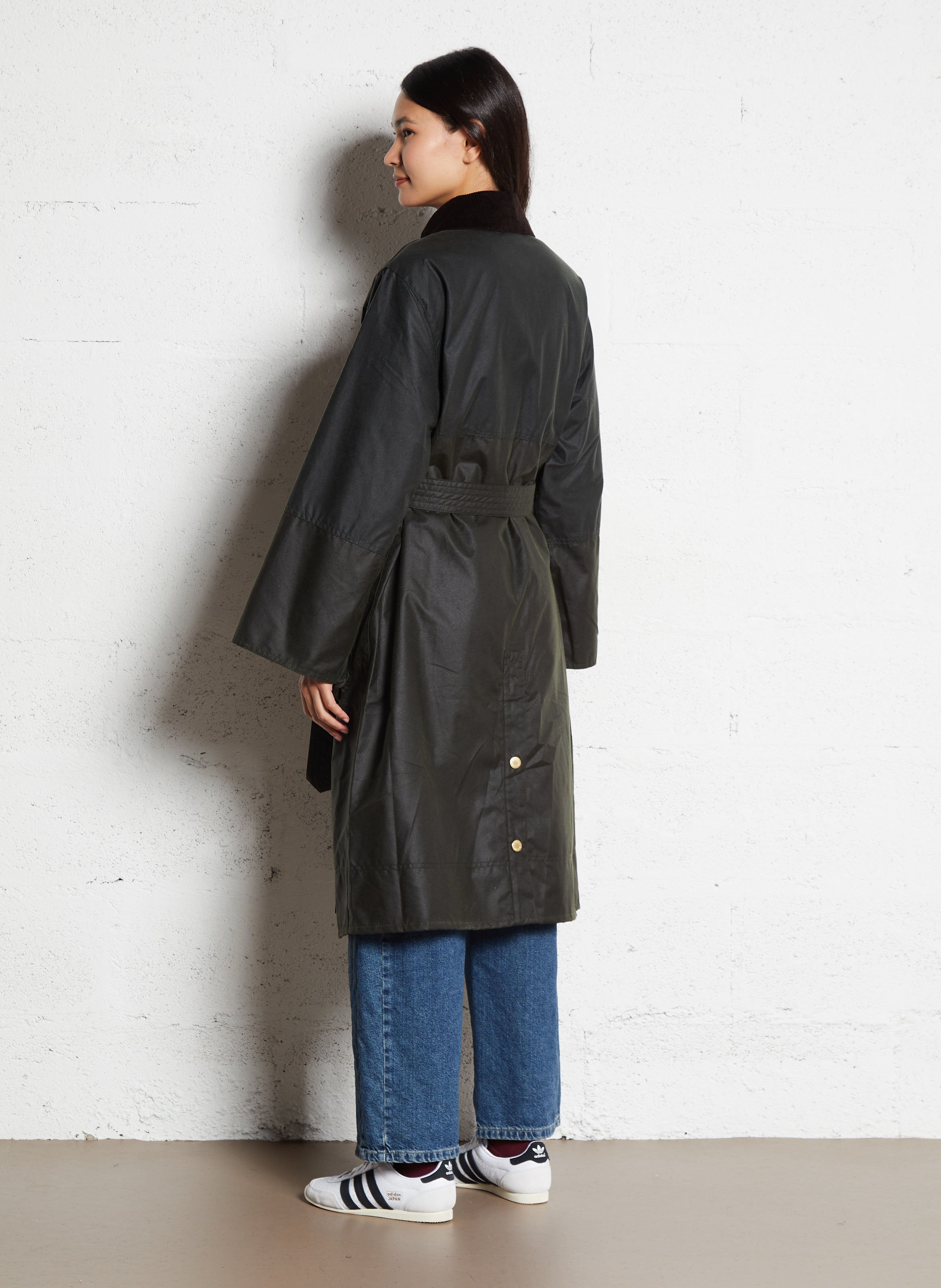 Trench col classique en velours côtelé en coton BARBOUR Kaki