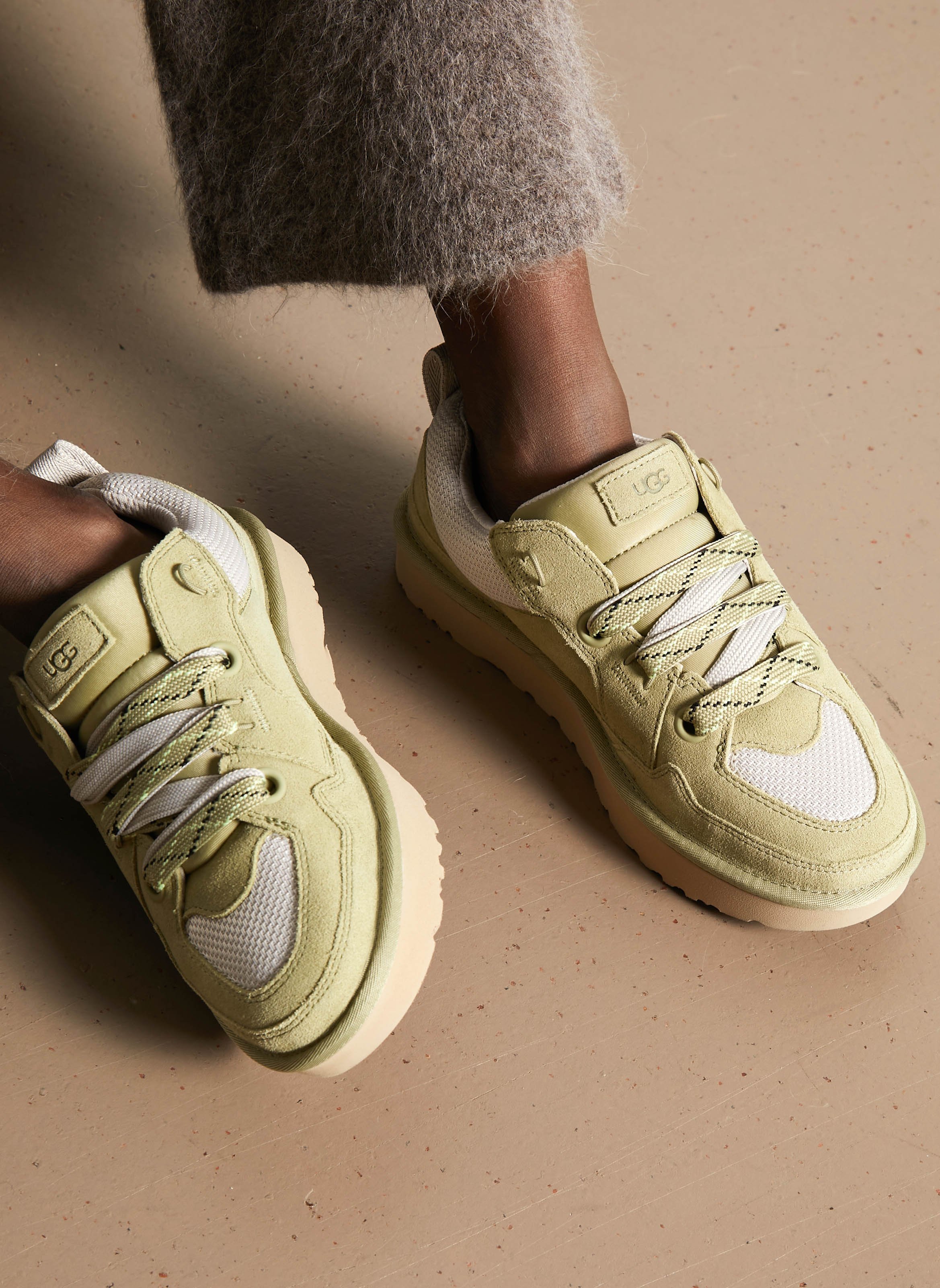 Baskets bassses compensées bi-matière UGG Marron