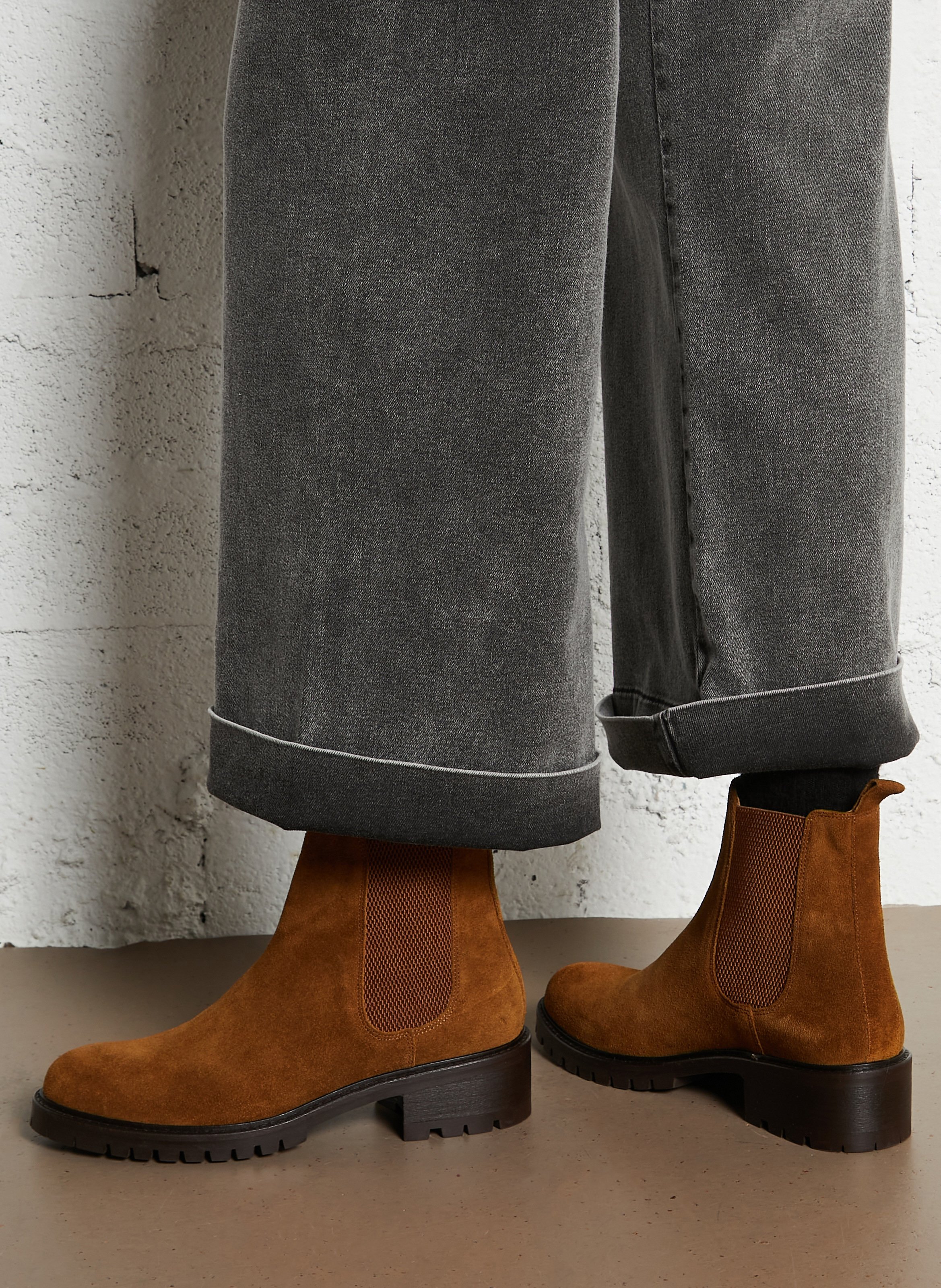 Bottines Chelsea en cuir suédé MELLOW YELLOW Marron