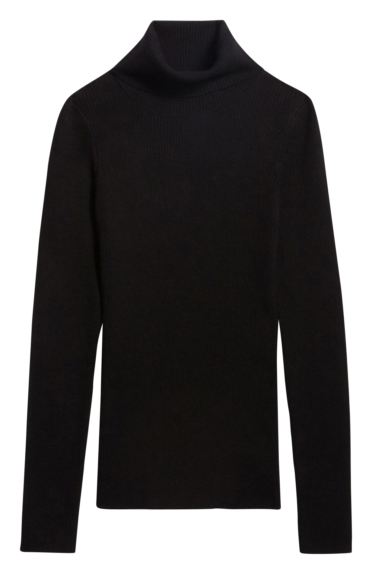 Pull droit col roulé en coton et laine VANESSA BRUNO Noir