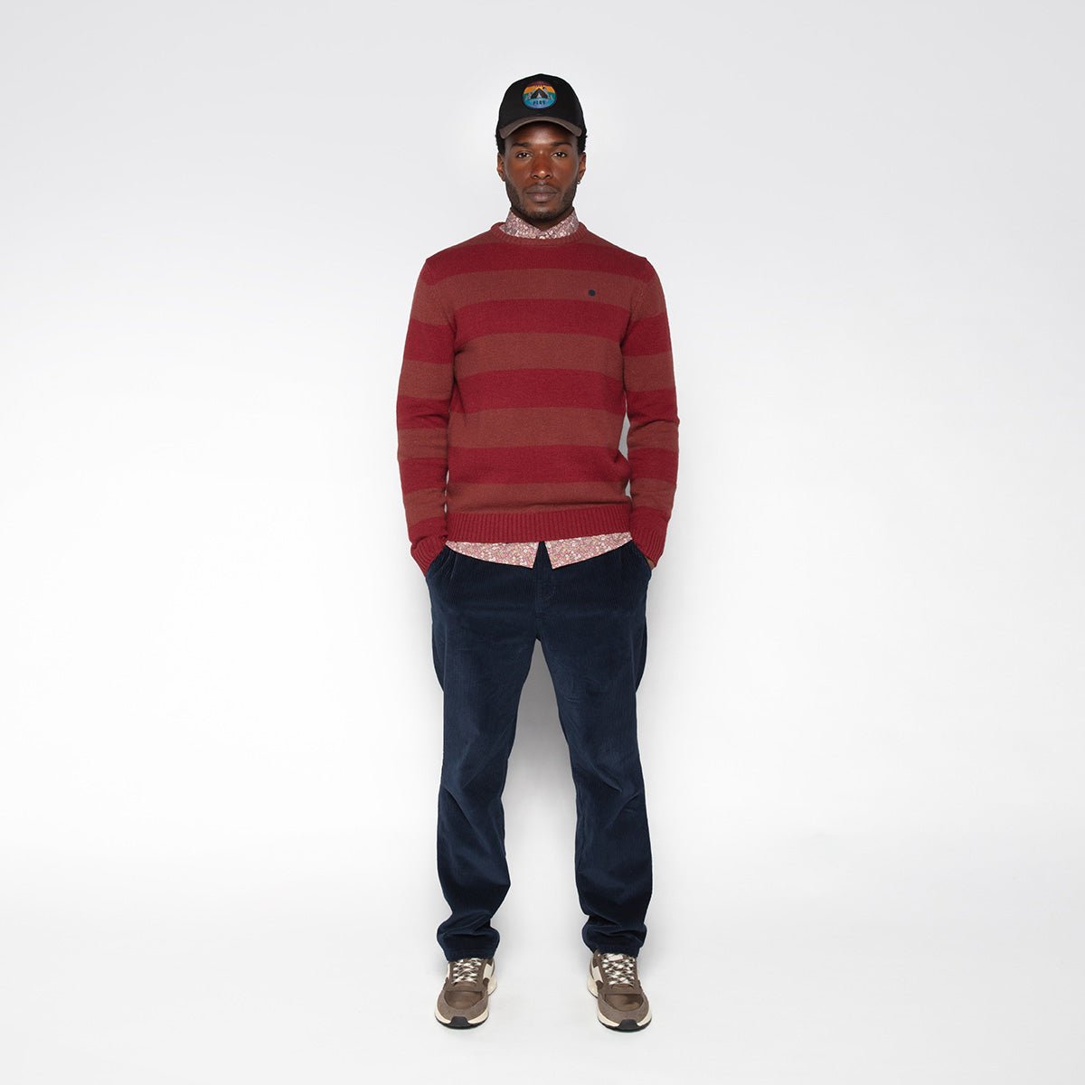 Straight leg pants with elastic waistband SERGE BLANCO Blue