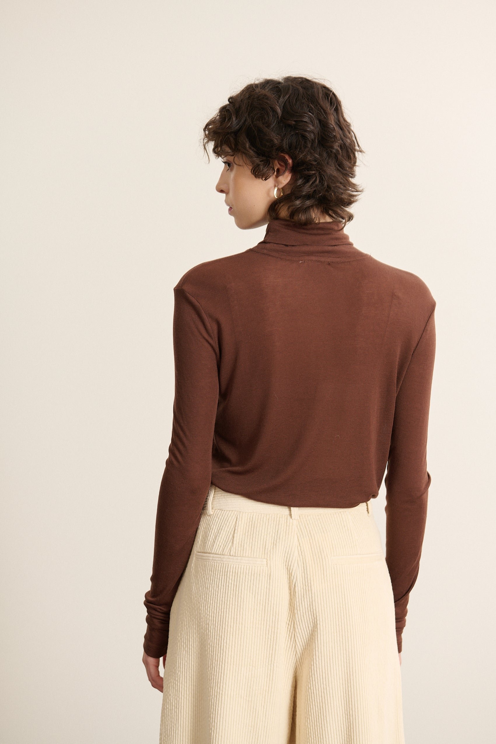 T-shirt col montant manches longues GARANCE PARIS Beige