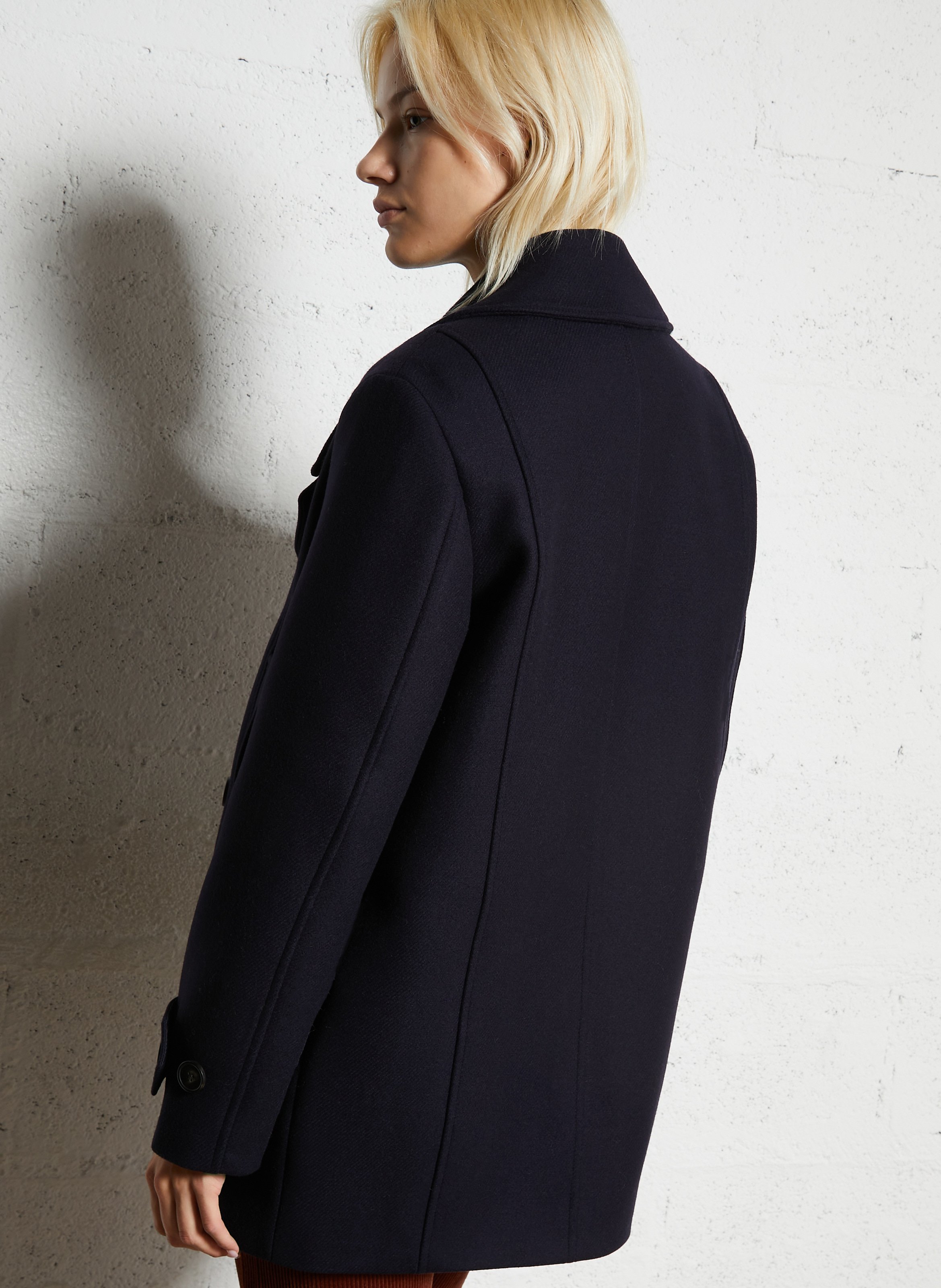 Oversized wool-blend coat with tailored collar MAISON 123 Blue