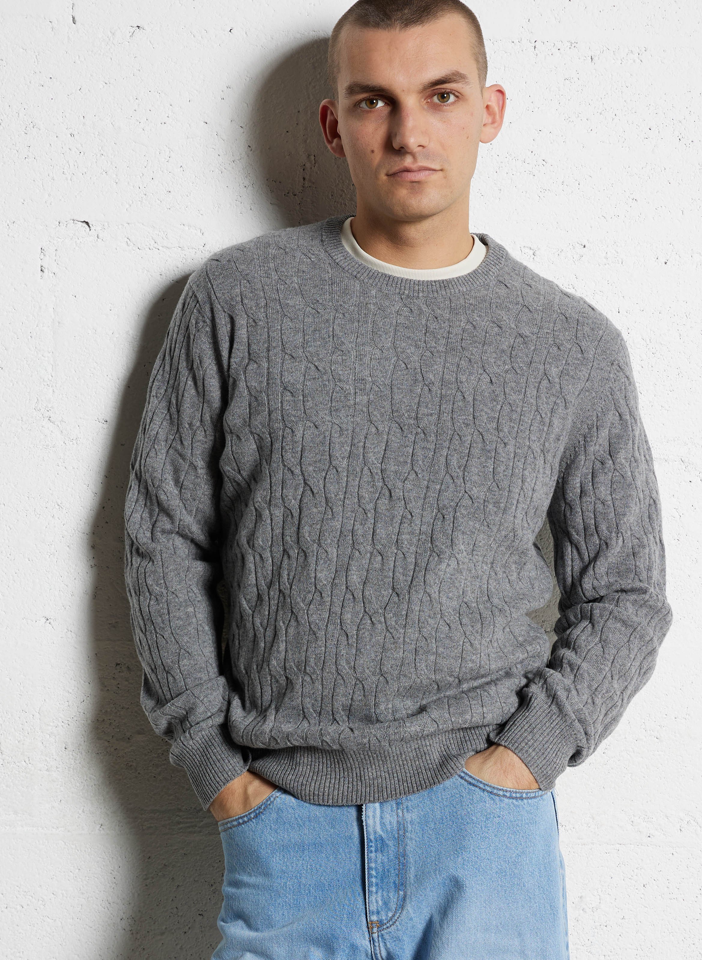 Cameron - Zopfstrickpullover  HACKETT Grau