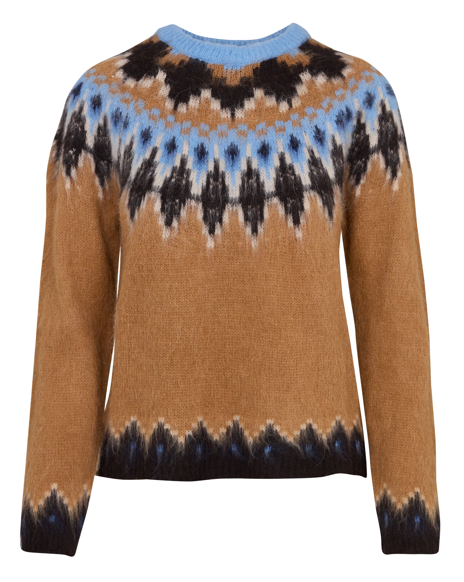 Pull col rond en maille imprimée MAISON 123 Beige