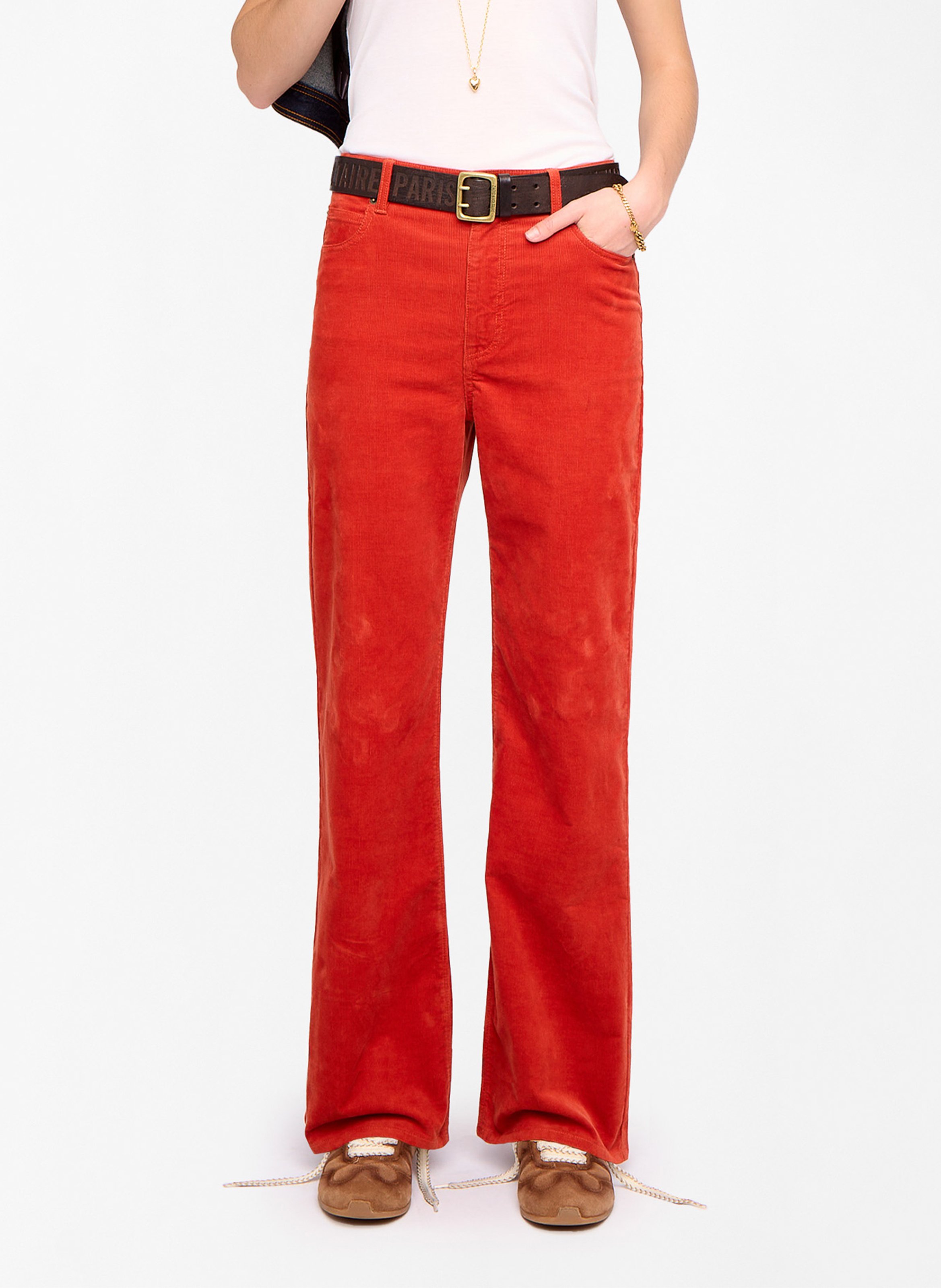 Plain high-waisted straight-cut pants ZADIG&VOLTAIRE Orange
