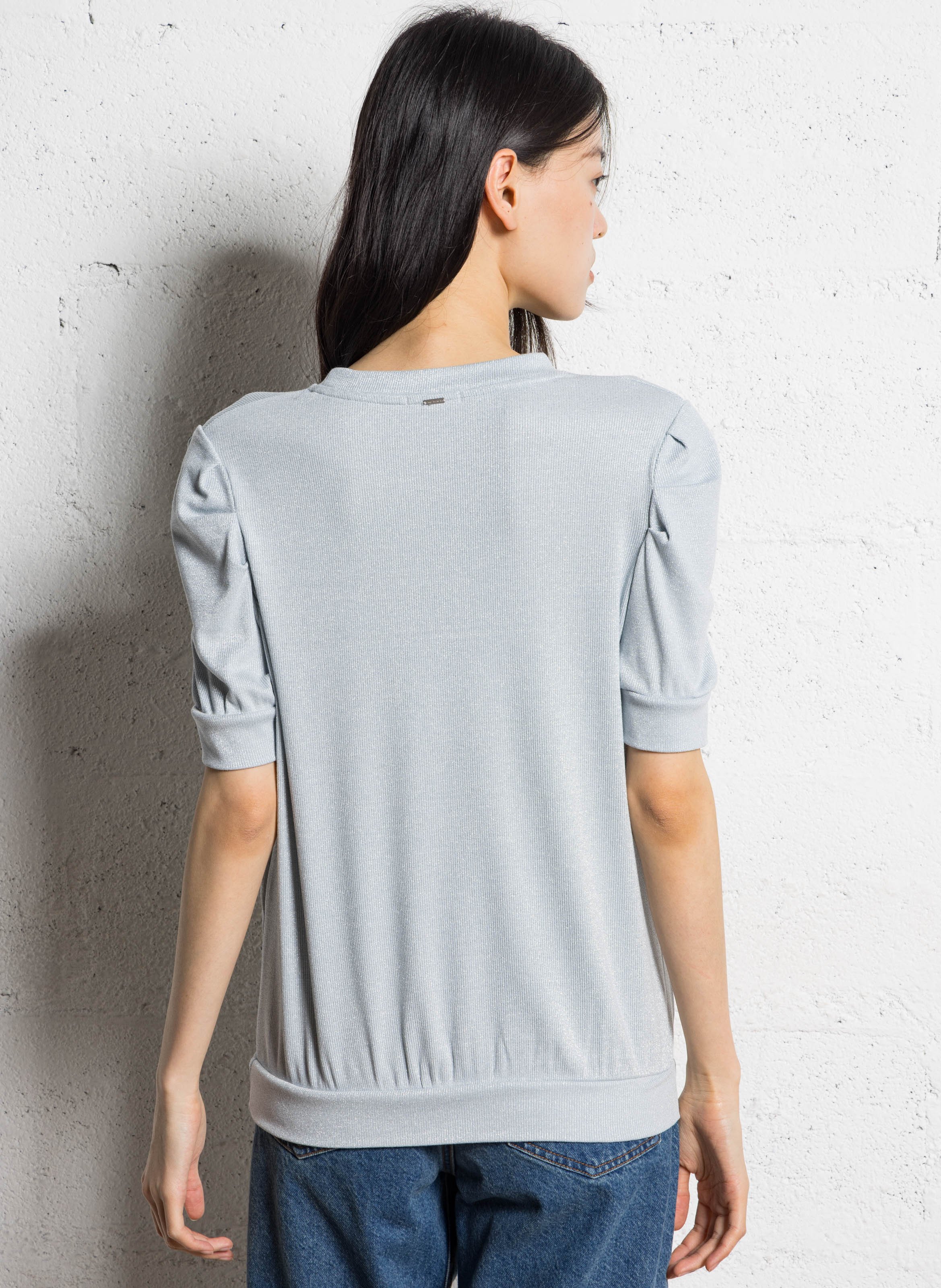 Round neck straight fit sequined sweater IKKS Blue