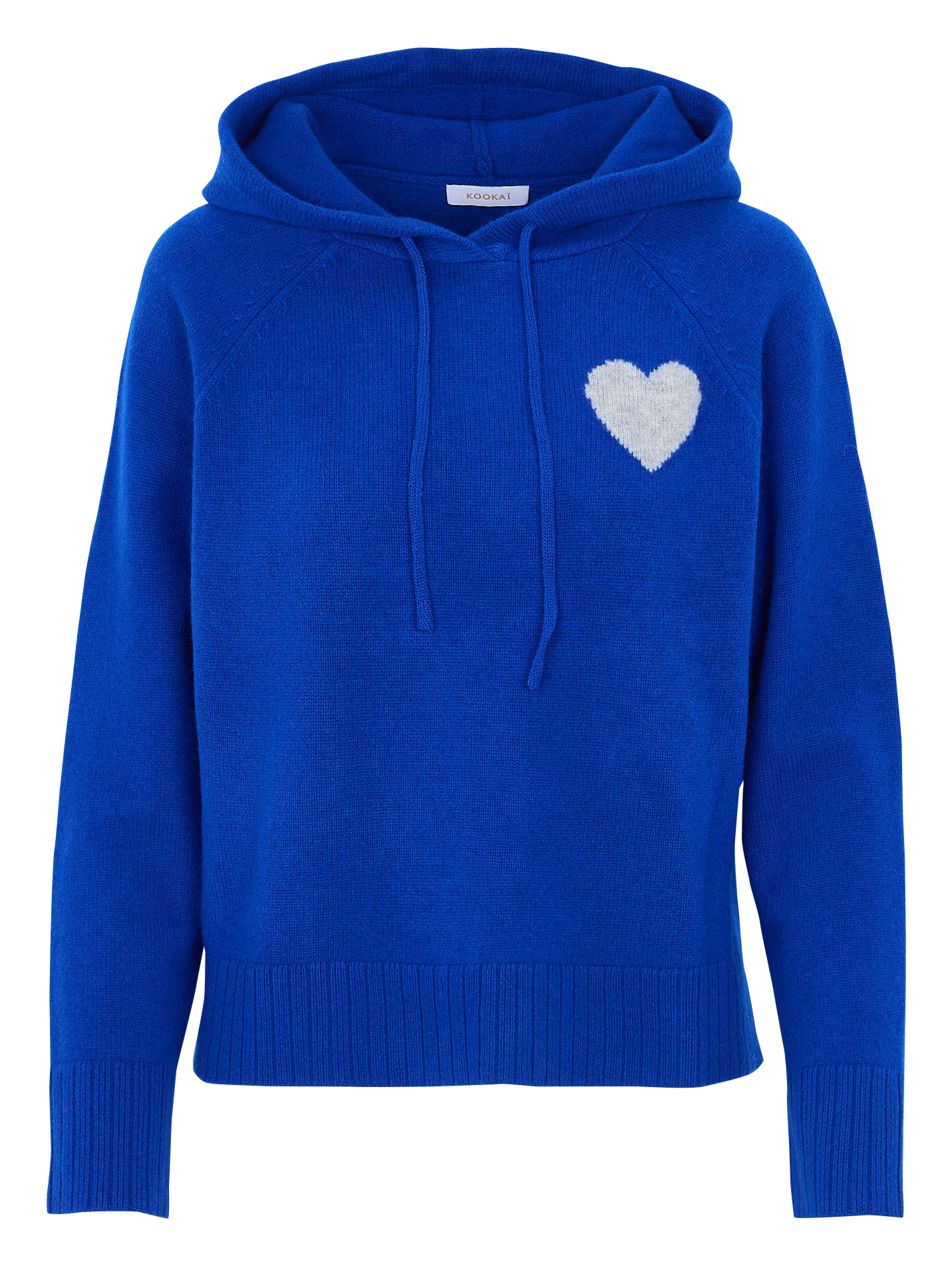 Pull oversize à capuche en laine et cachemire KOOKAI Bleu