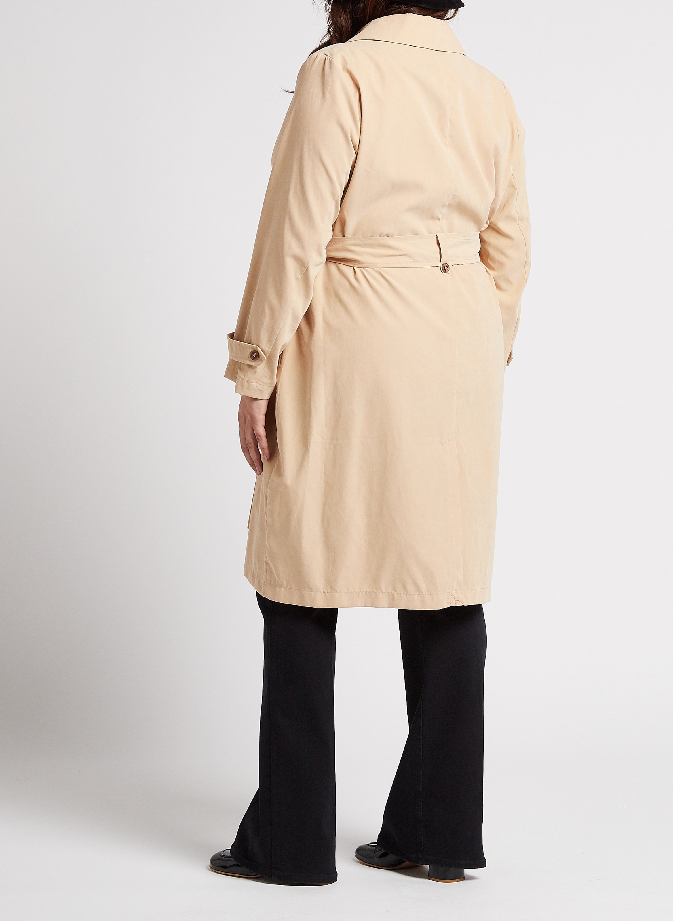 Trench-coat droit ceinturé EVOKED Marron