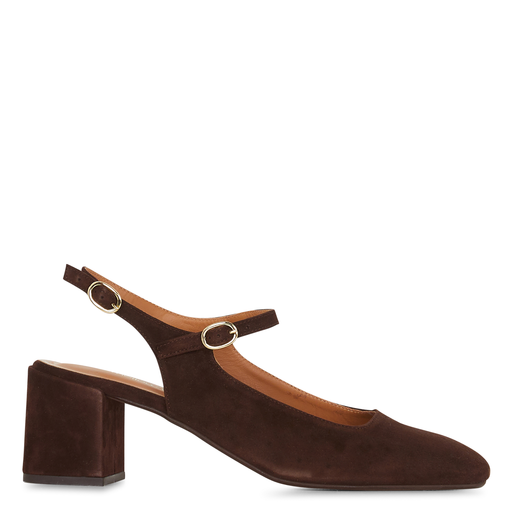 Spangenpumps aus Veloursleder MELLOW YELLOW Braun