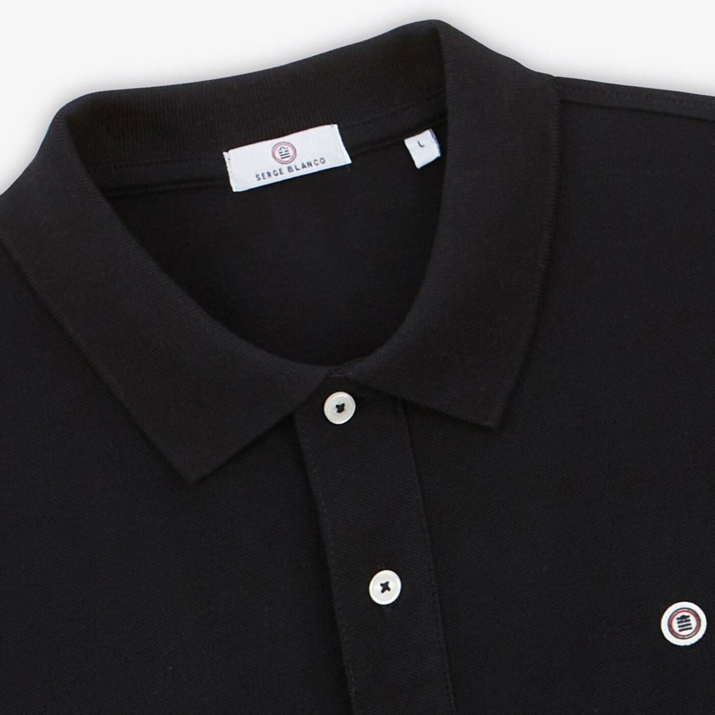 Short-sleeved piqué knit polo SERGE BLANCO Black